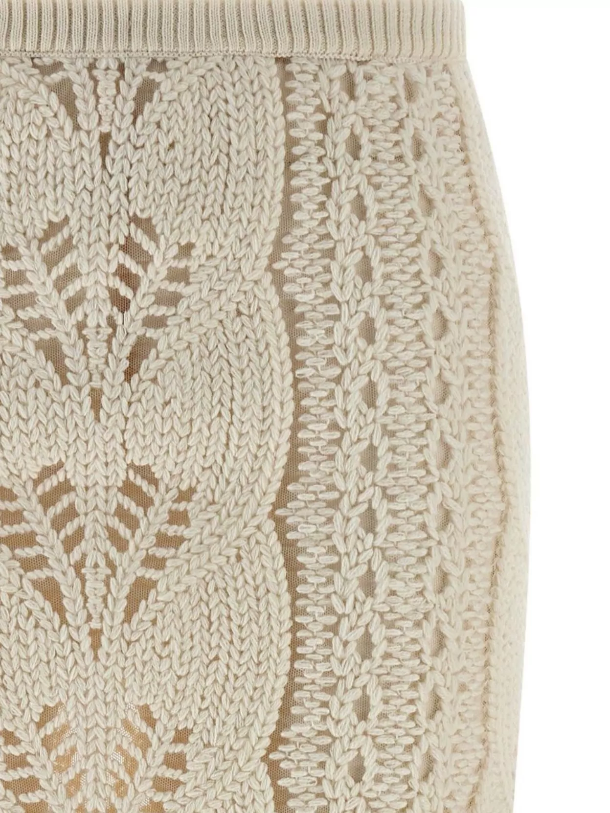 Ermanno Scervino Knit Texture Skirt Scalloped Edge