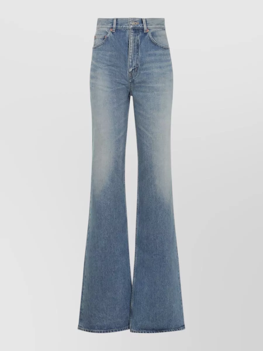 Saint Laurent Cotton high-rise flared jeans