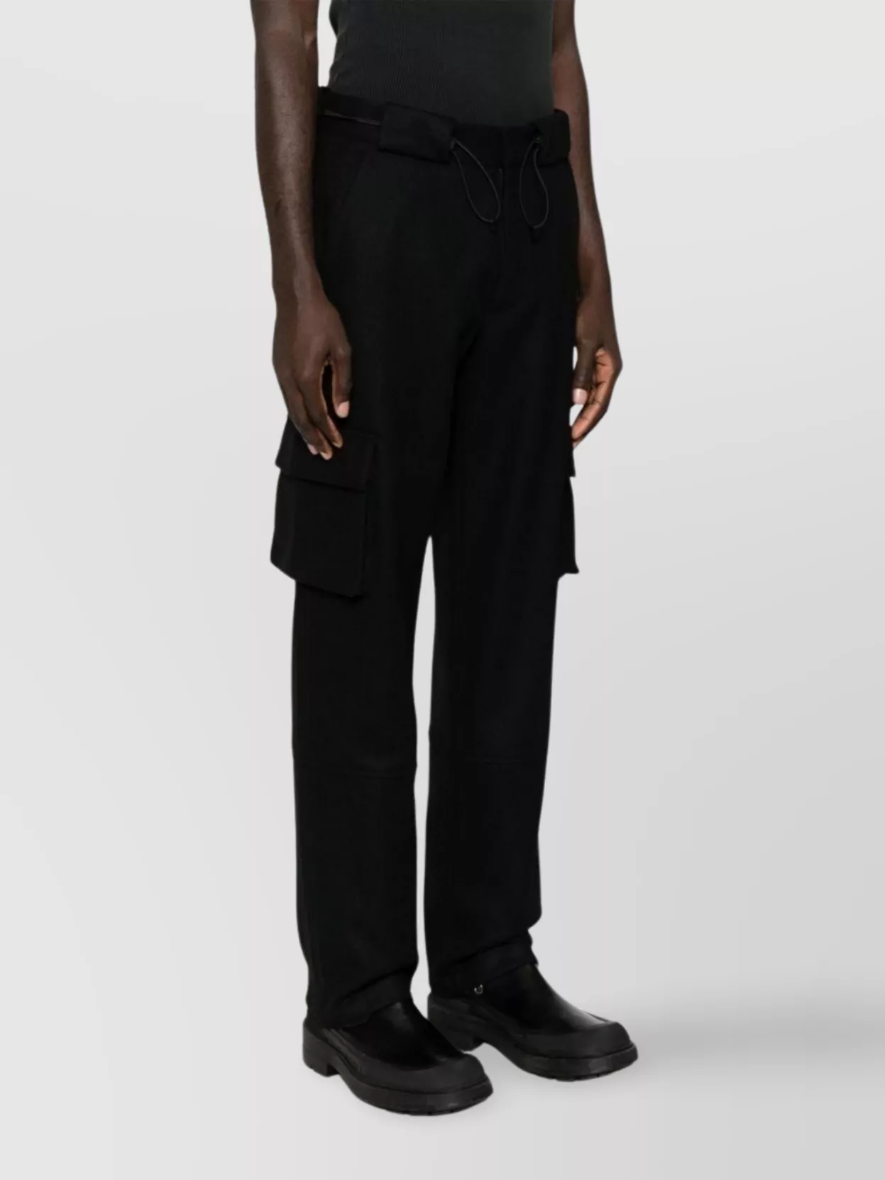 Gr10k Trousers Cargo Drawstring Waist In Black