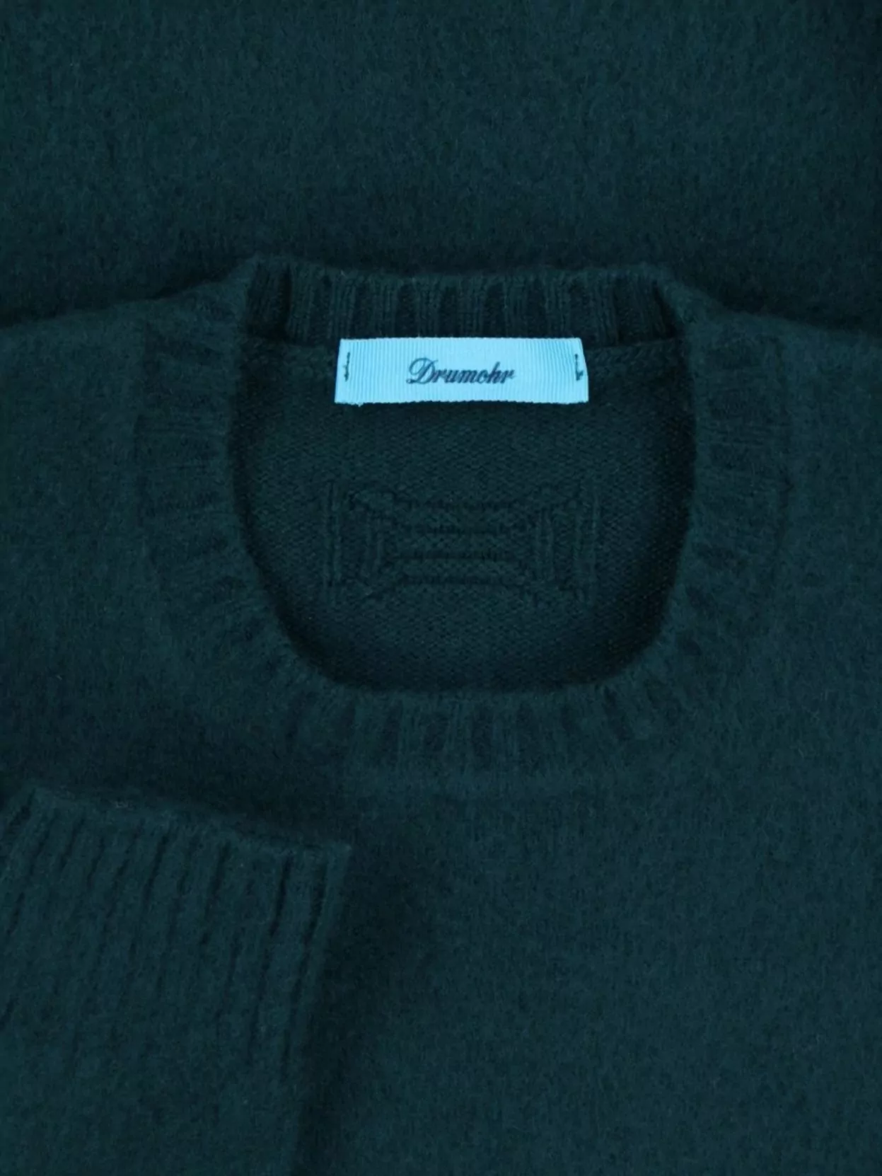 Drumohr Ribbed Crewneck Sweater And Hem In Green
