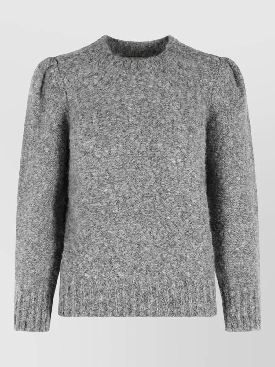 Isabel Marant wool blend textured knit crew neck sweater