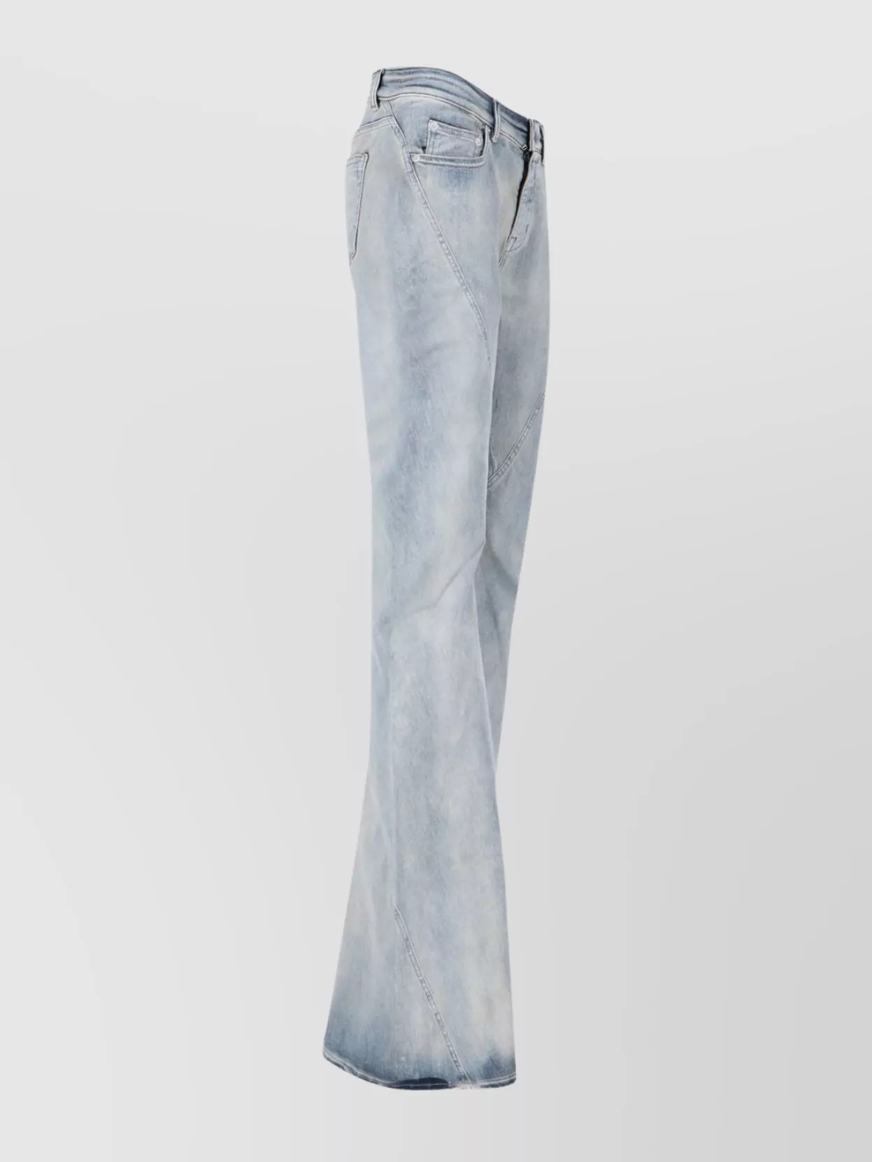 Rick Owens Drkshdw Flared Leg Trousers With Belt Loops And Back Pockets