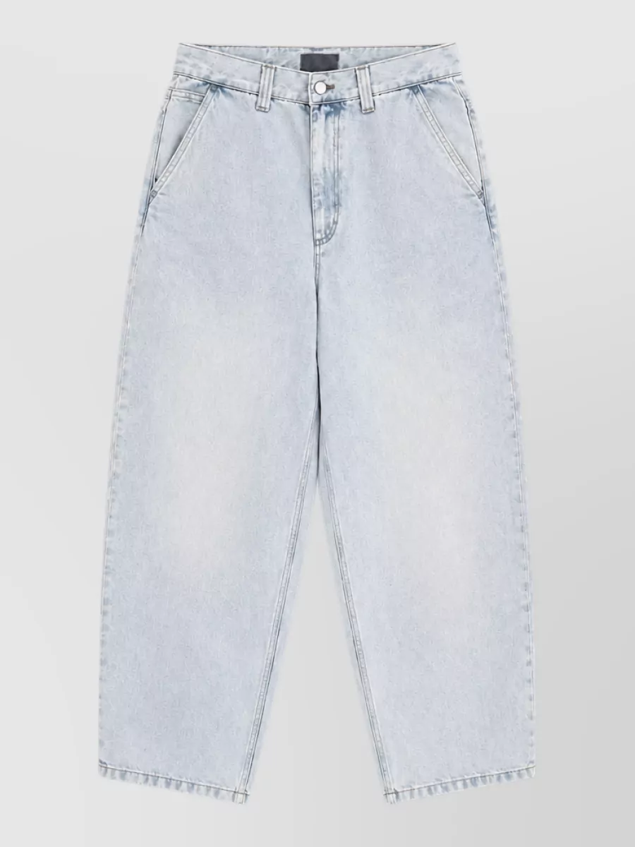 Haikure Acid-Wash Wide-Leg Denim Jeans