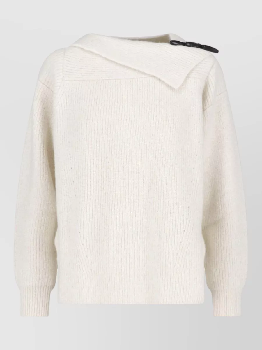 Isabel Marant alpaca ribbed asymmetric turtleneck jumper