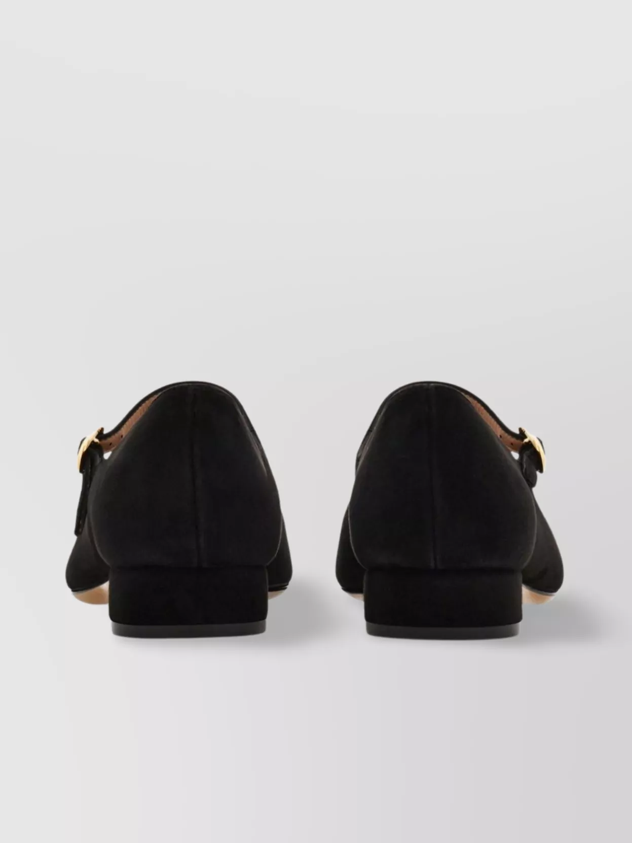 Ferragamo Square Toe Leather Ballerina Flats With Gold-Tone Hardware