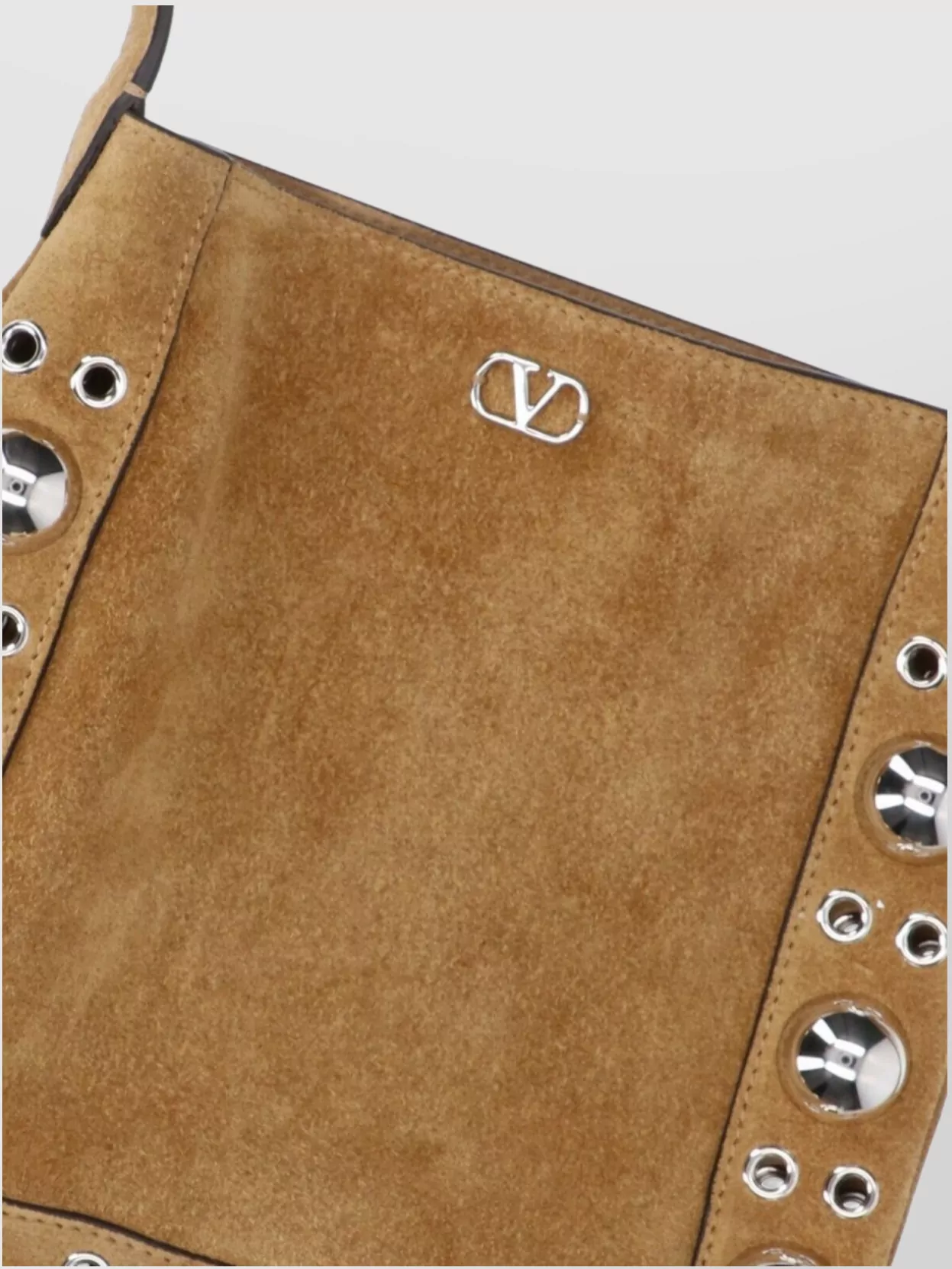 Valentino Garavani Suede Shoulder Bag With Fringe And Studs