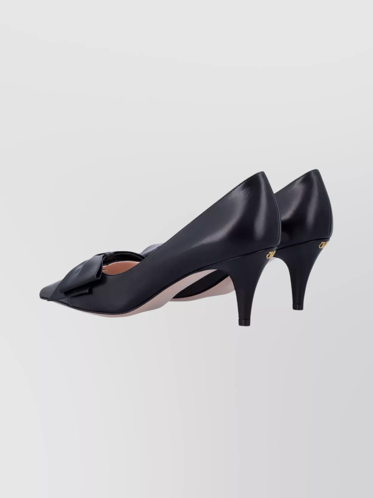 Valentino Chic Bow Detail Kitten Heel Pumps In Black
