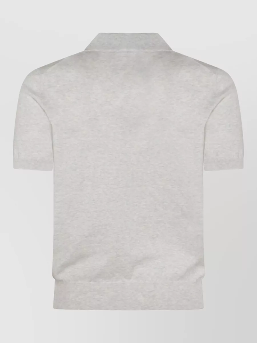 Brunello Cucinelli Short Sleeve Shirt Collar Ribbed Cuffs