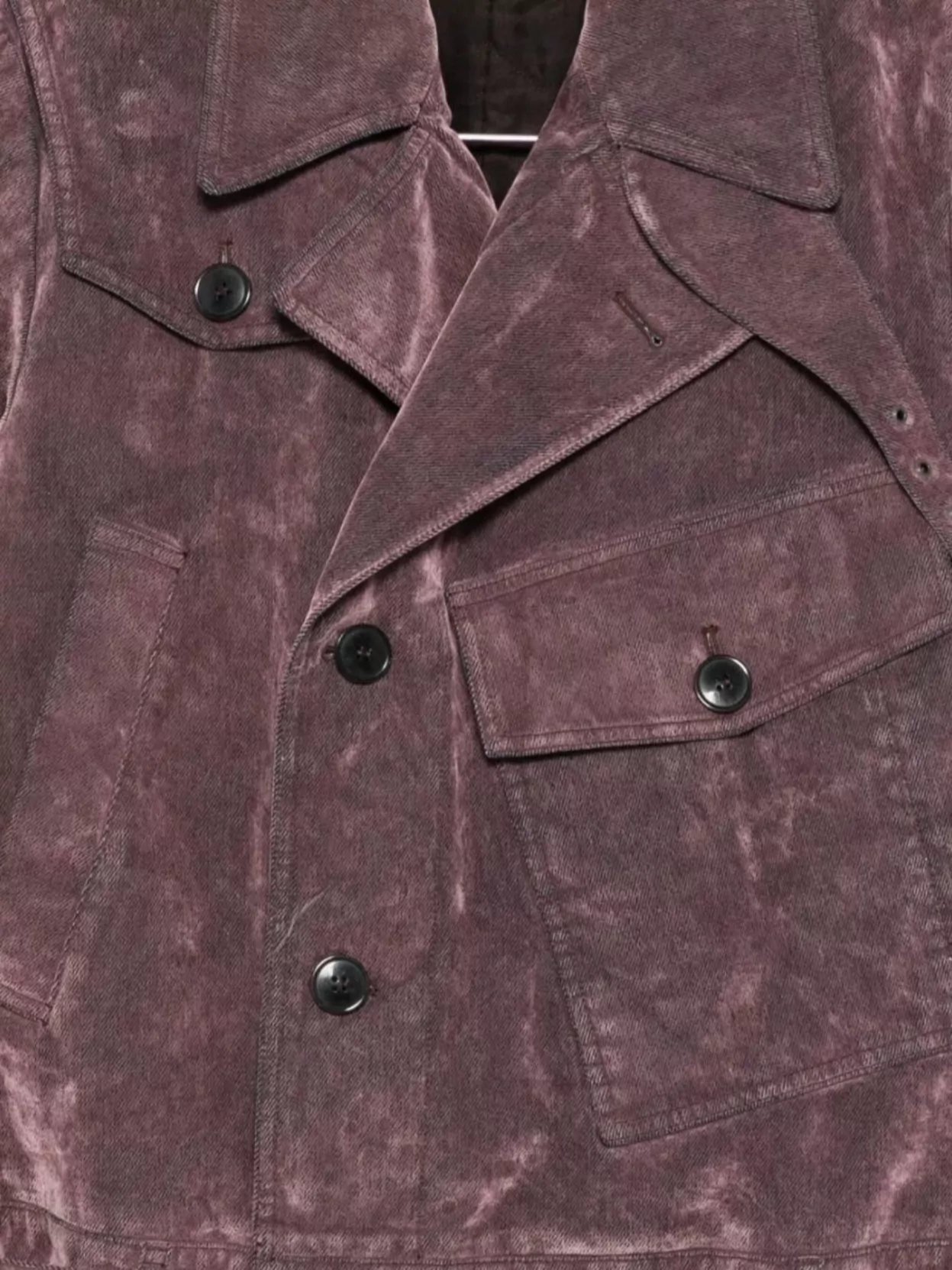 Dries Van Noten Double Breasted Belted Jacket Pockets In Purple