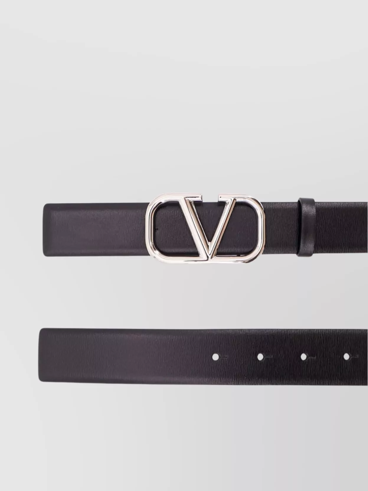 Valentino Garavani Leather Belt With Adjustable Length And Metal Buckle