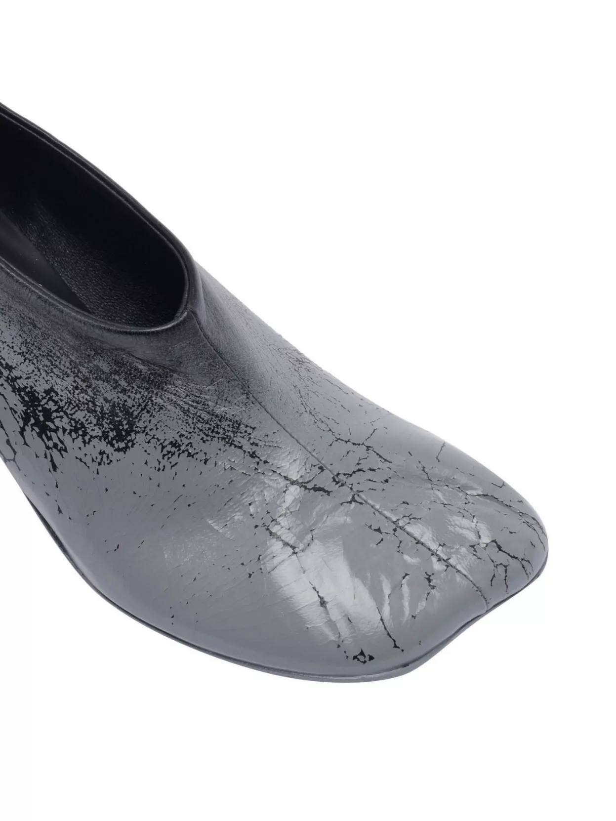 Mm6 Maison Margiela Stylish Block Heel Round Toe Pumps In Gray