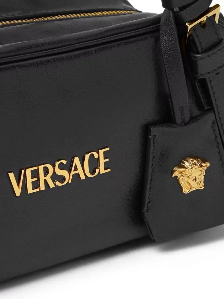Versace Lamb Leather Shoulder Bag Gold Hardware