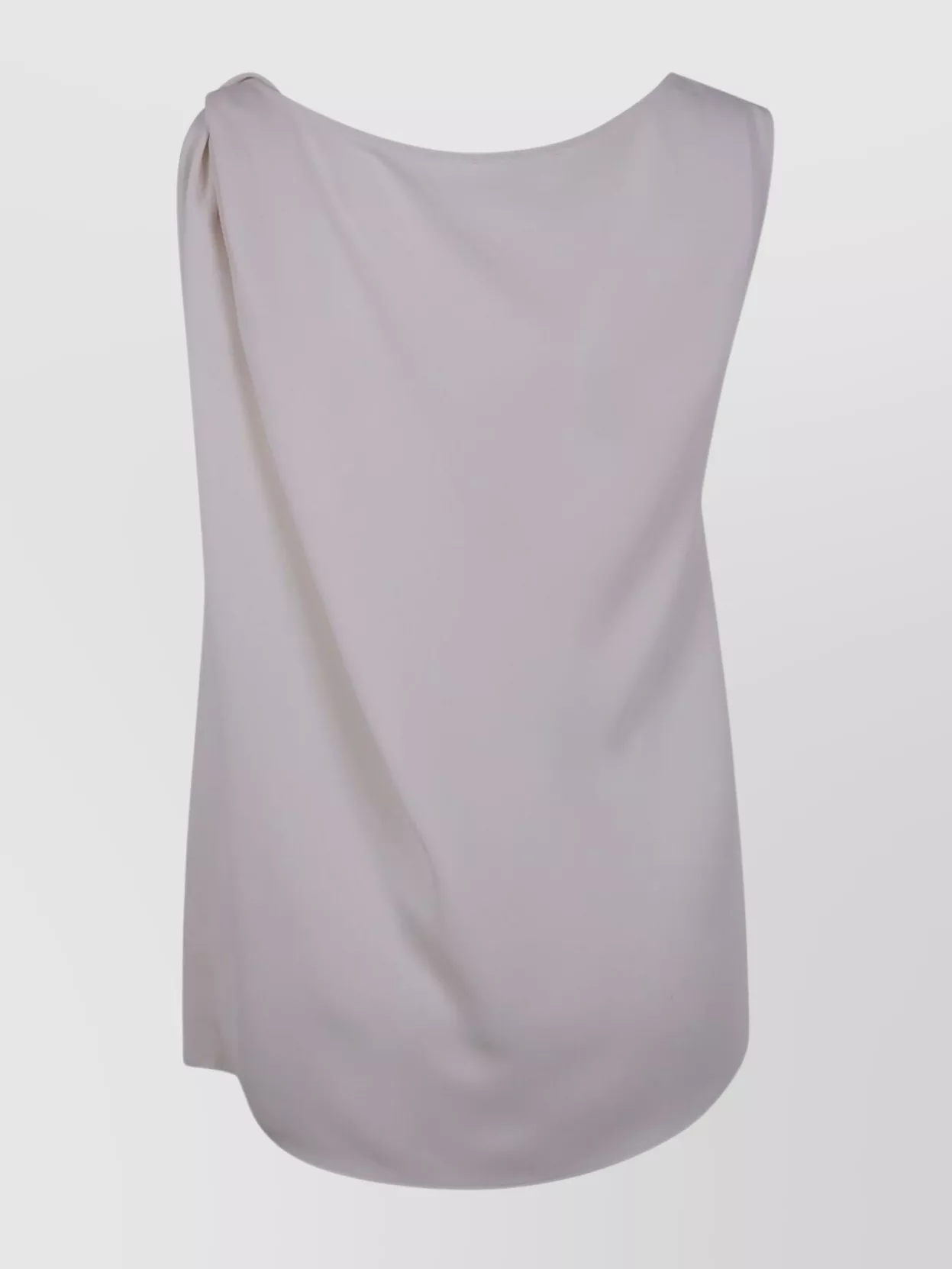 P.a.r.o.s.h Draped Sleeveless Asymmetric Neck Blouses In White