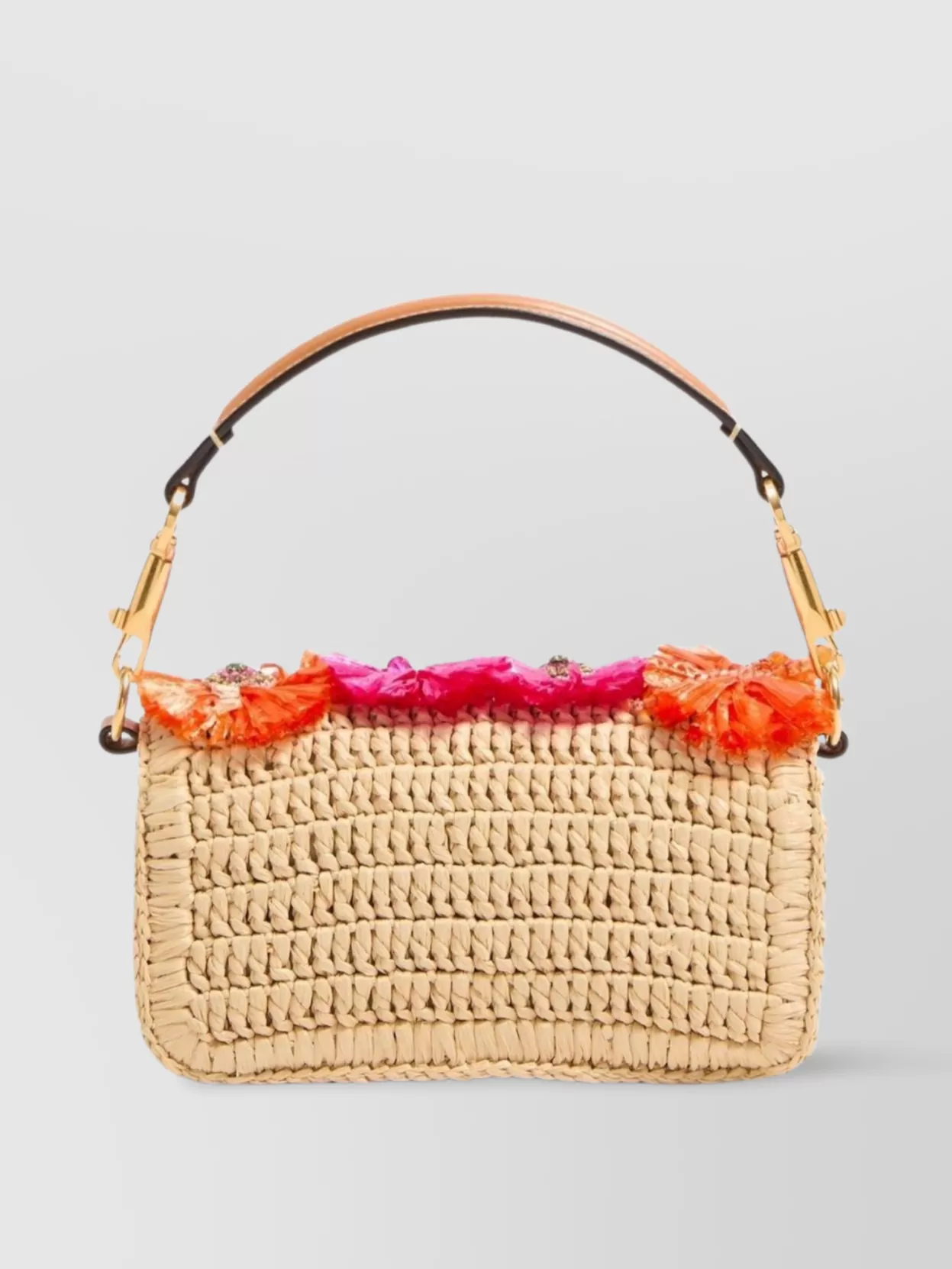 Valentino Raffia Vlogo Signature Handbag