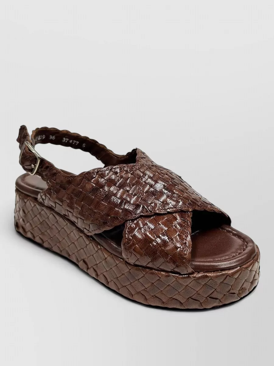 La Rose Leather Platform Sandals