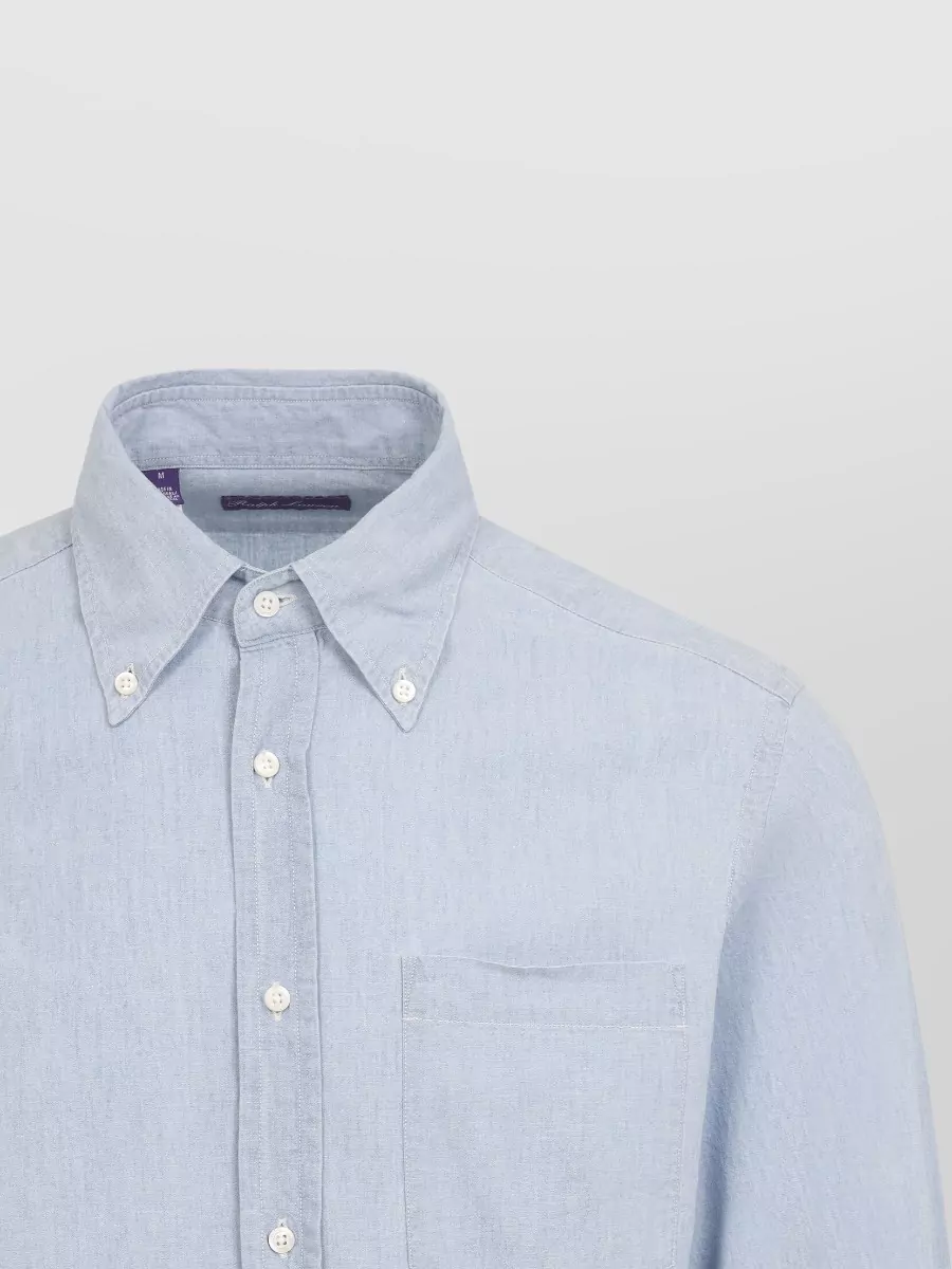 Ralph Lauren Purple Label Button Down Shirt Long Sleeves Pocket