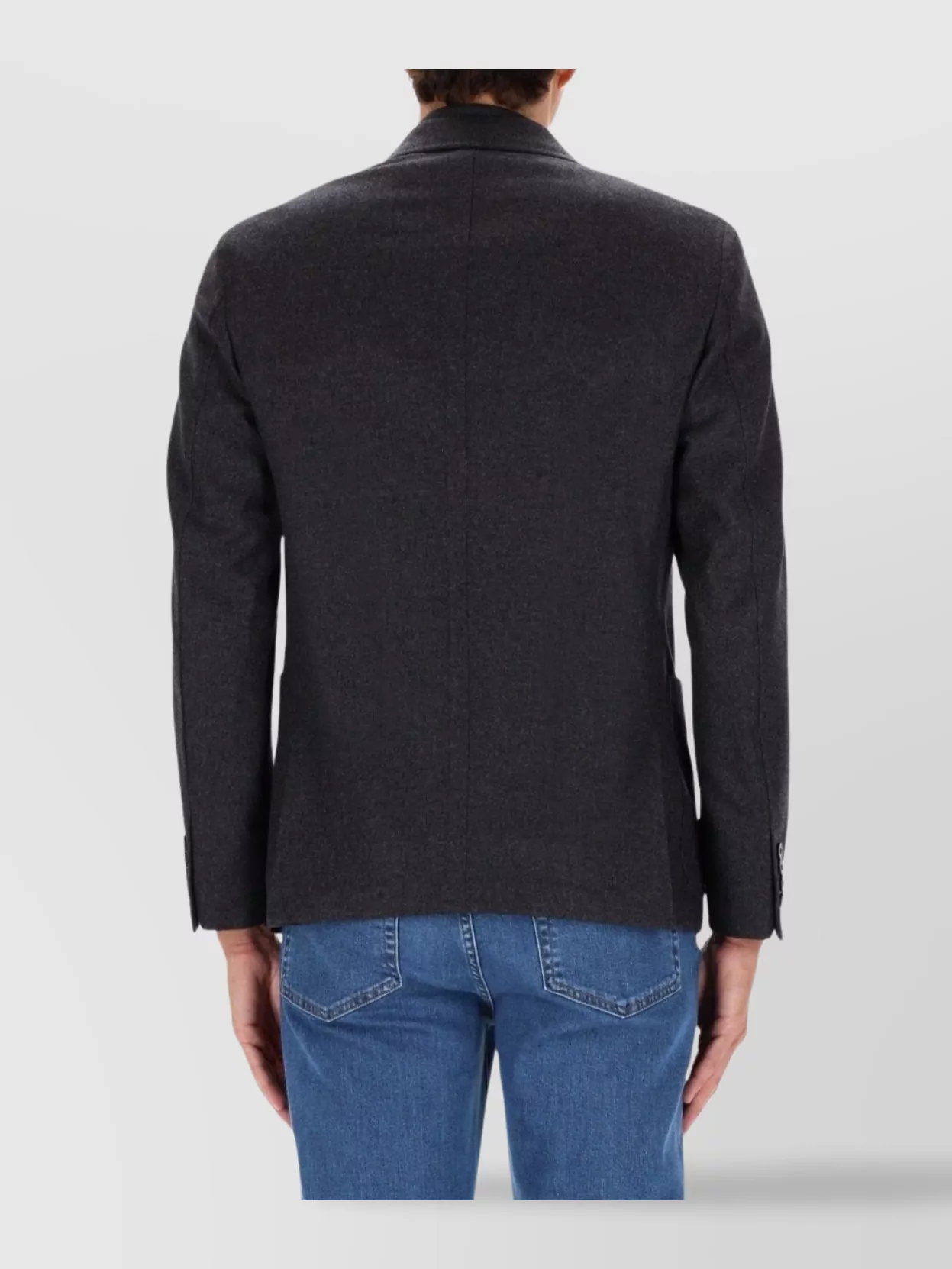 Zegna Notch Lapel Jacket With Single Vent And Pockets