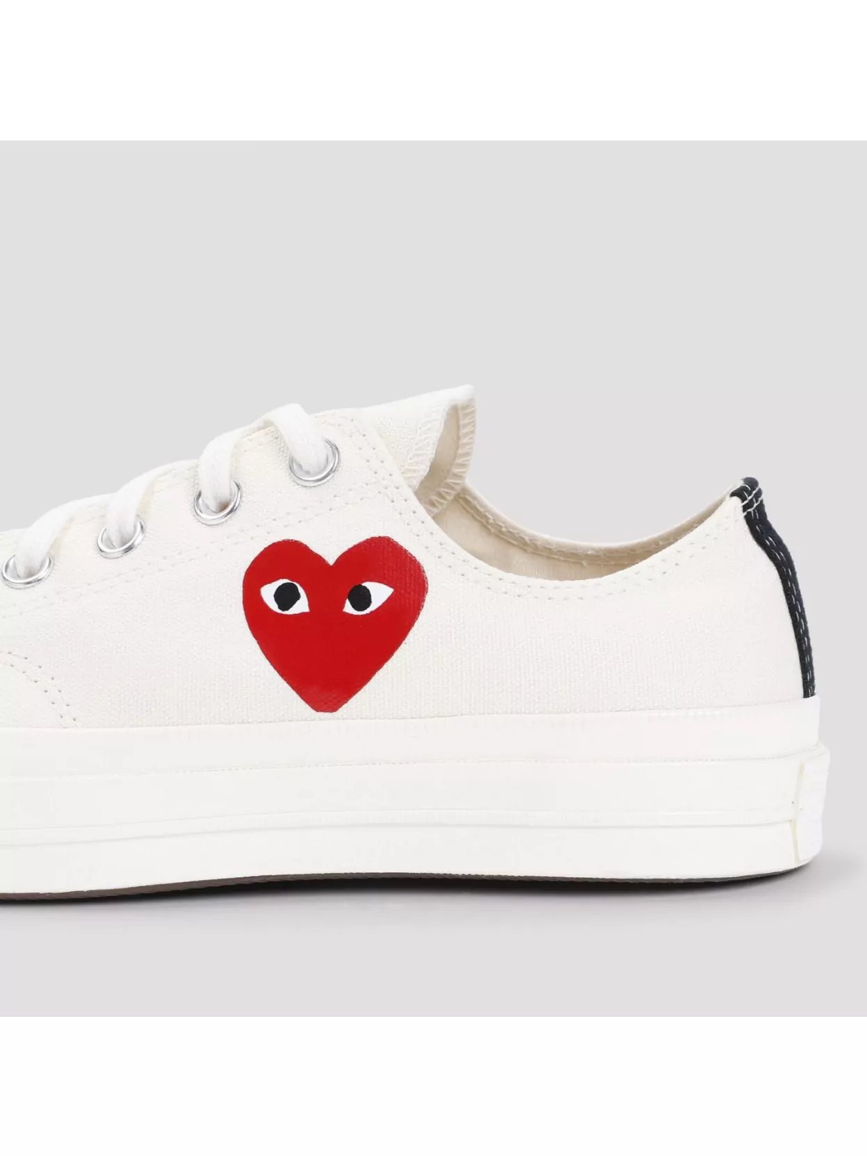 Comme Des Garçons Play X Converse Canvas Low-top Sneakers In White
