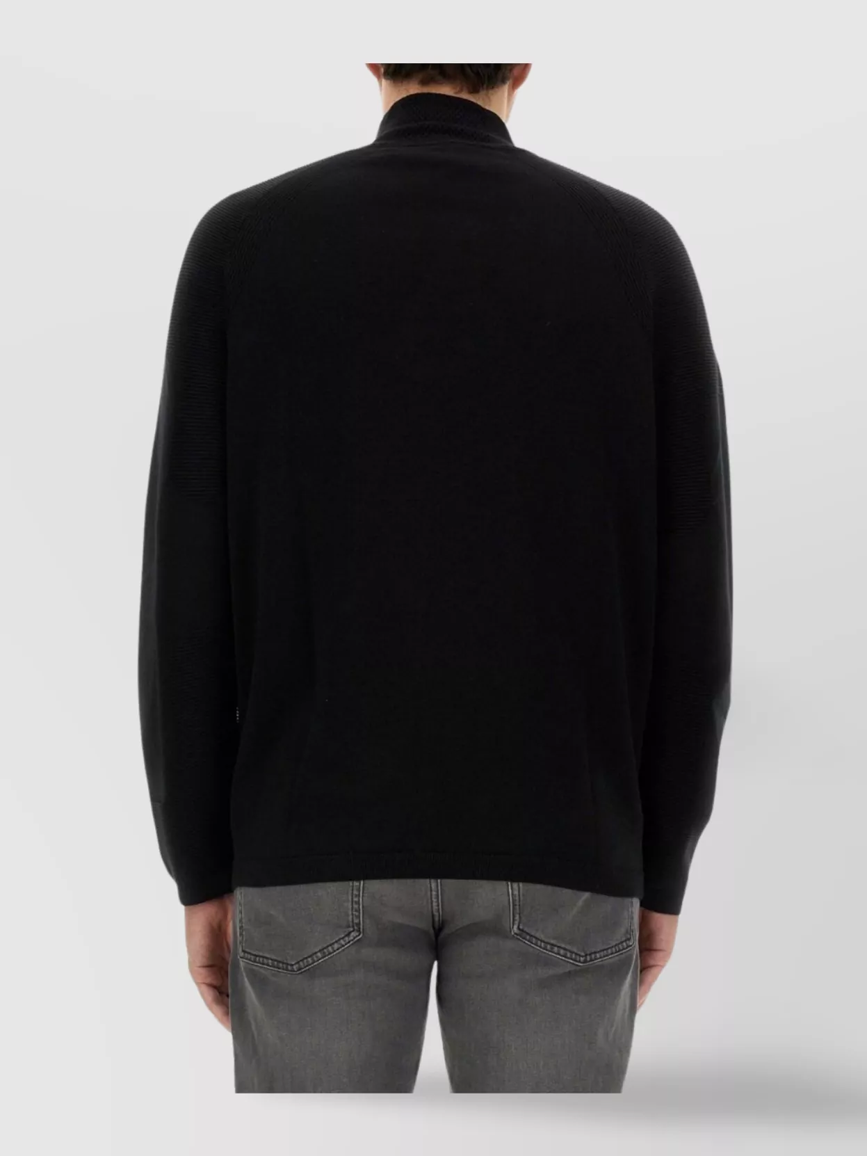 HUGO BOSS LOGO SWEATSHIRT WITH RIBBED CUFFS AND HEM