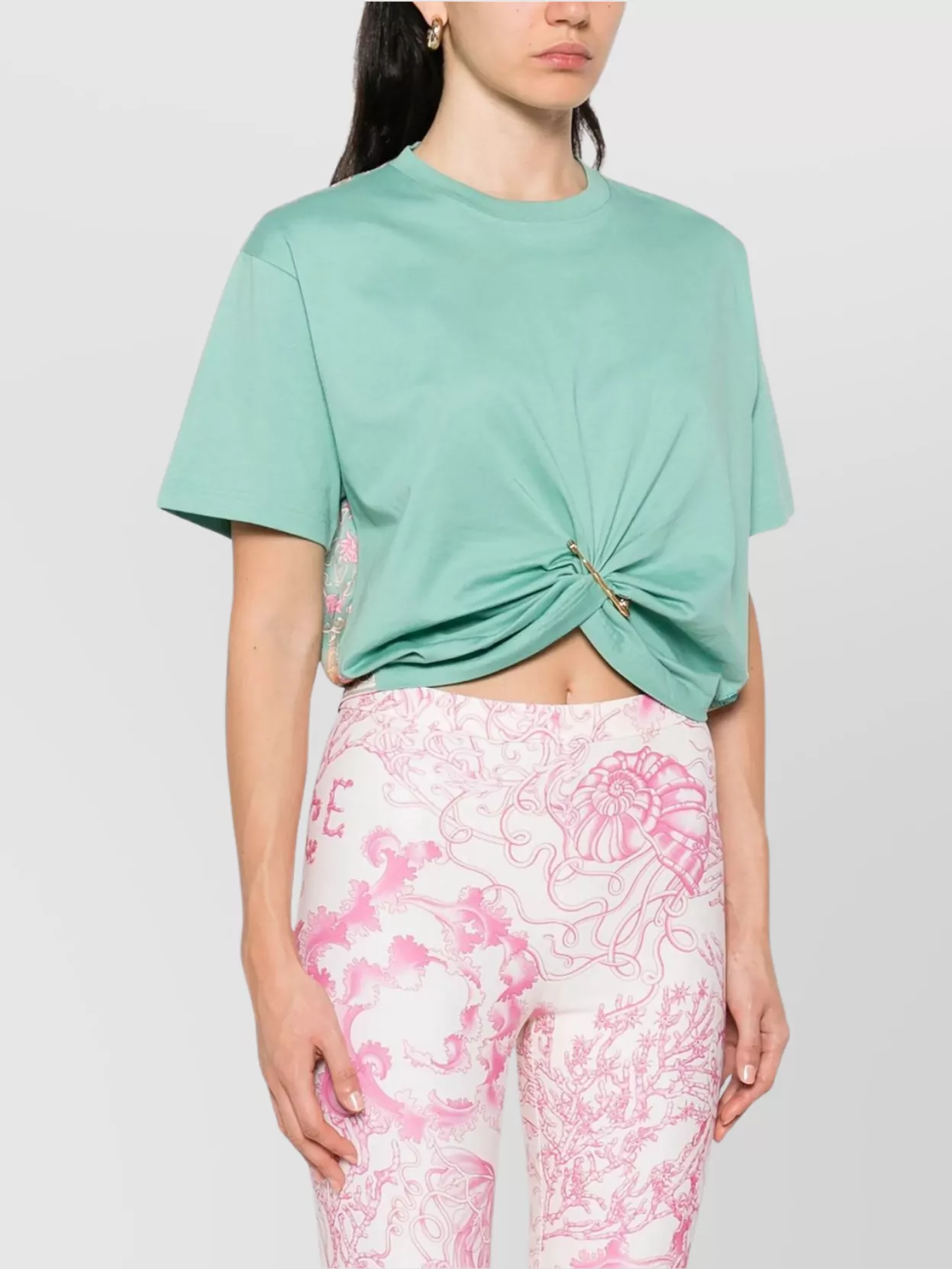 Versace Safety Pin Twist Baroque T-Shirt