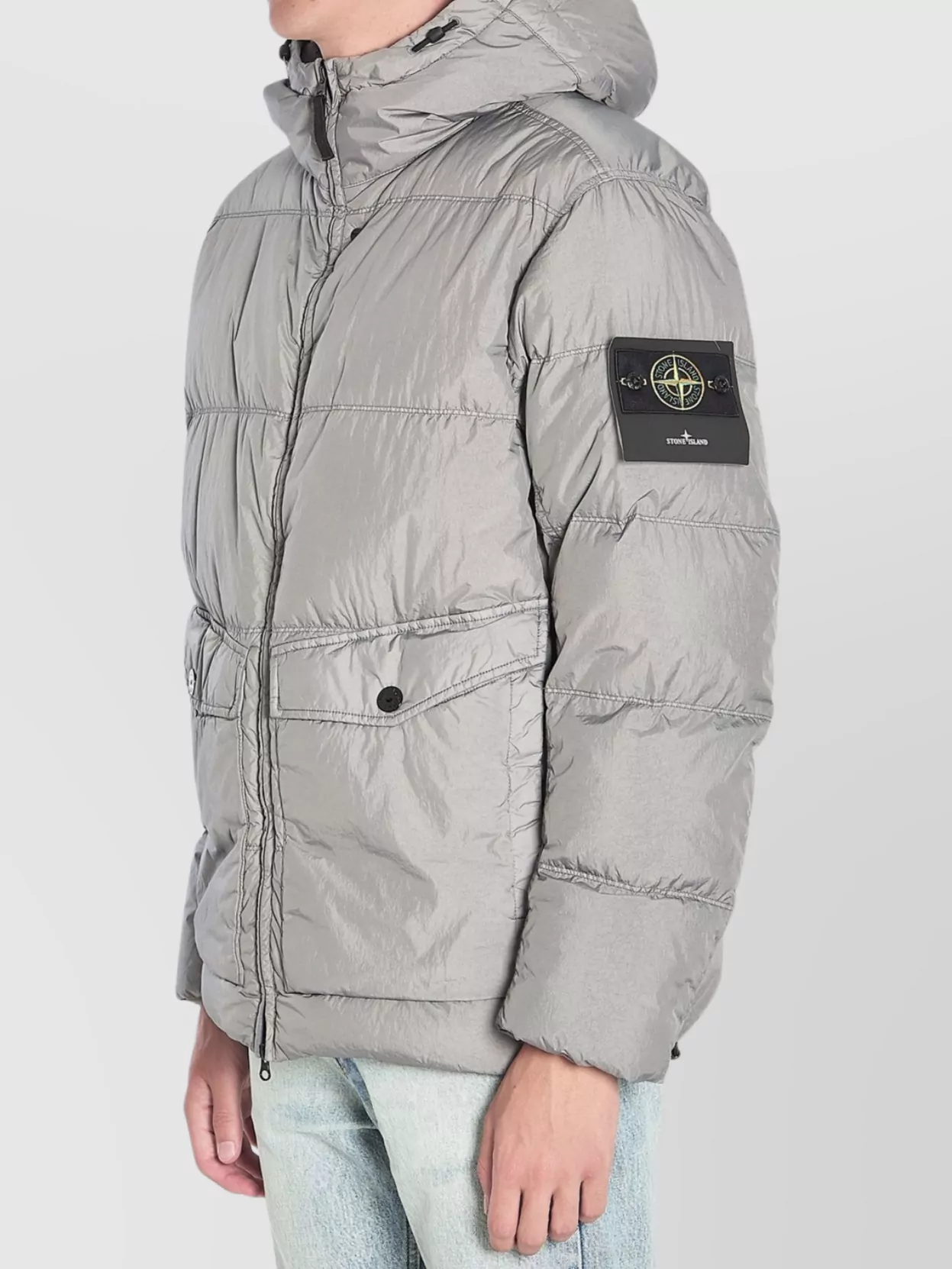 Stone Island Crinkle Reps Ny Puffer Jacket In Gray