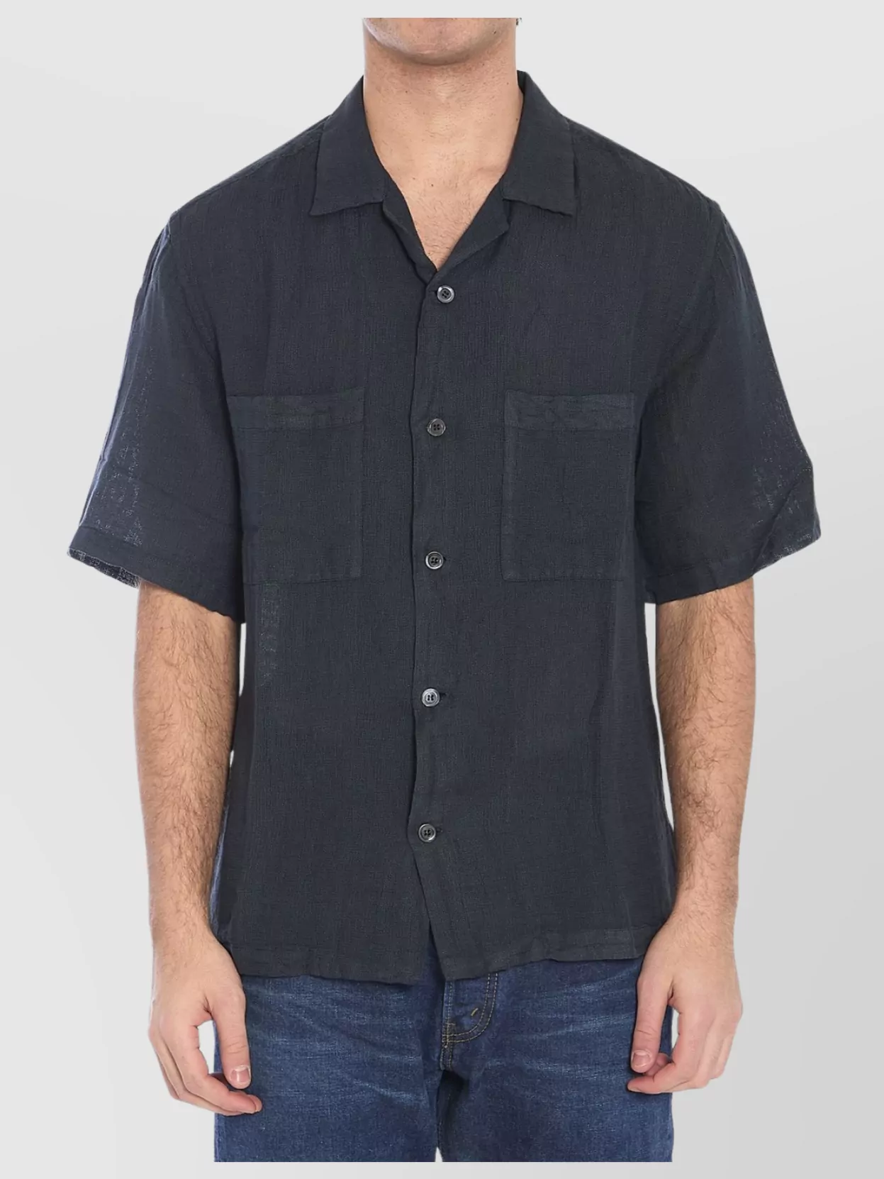 Barena Linen Blend Shirt With Chest Pockets