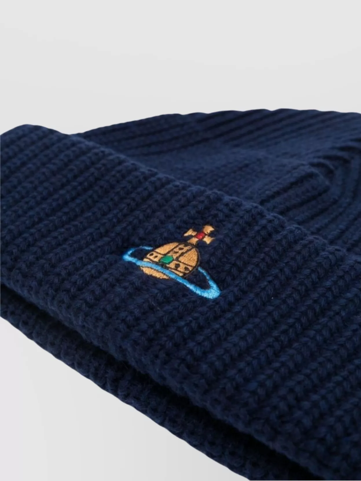 Vivienne Westwood Turn-Up Brim Ribbed Knit Hat