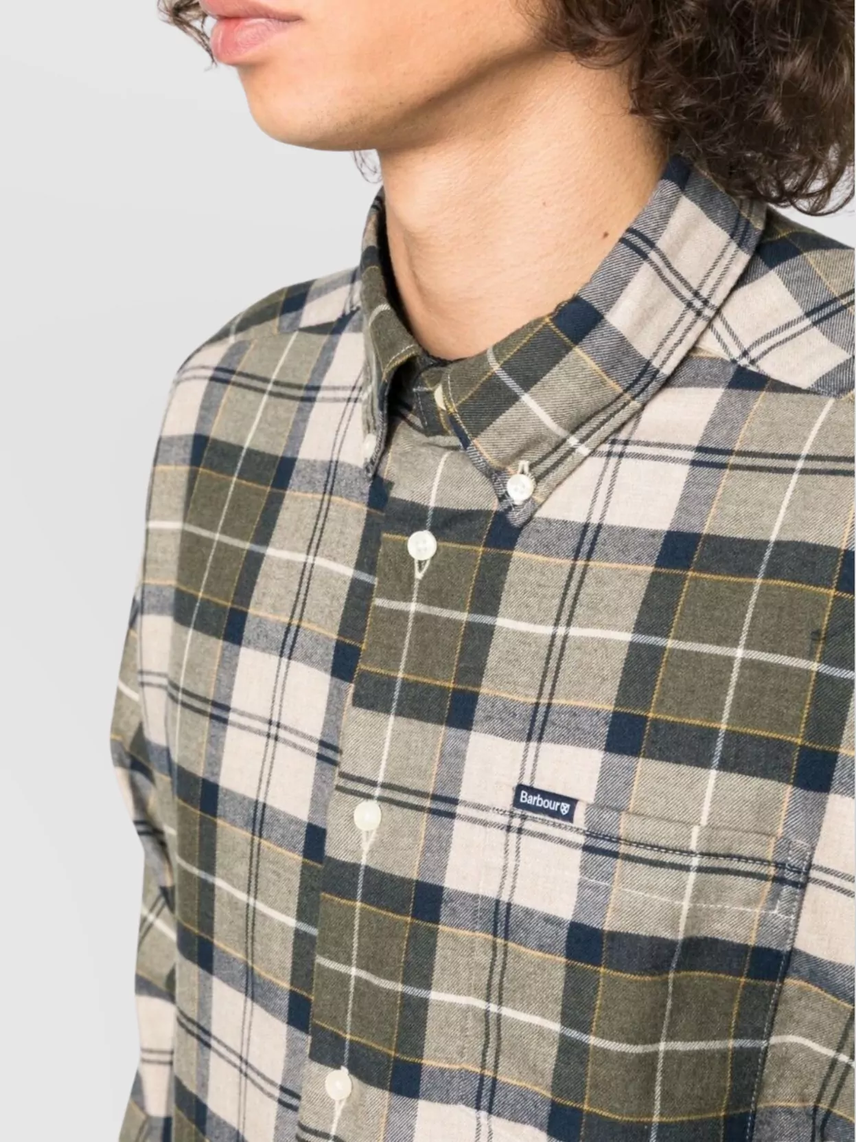 Barbour Check Pattern Tailored Shirt With Chest Pocket
