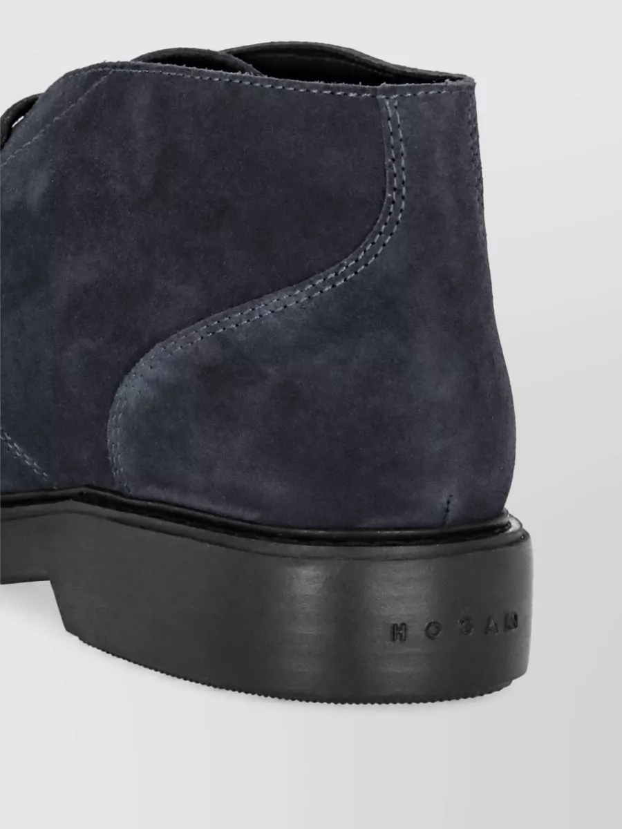 Hogan Leather Lace-Up Ankle Boots