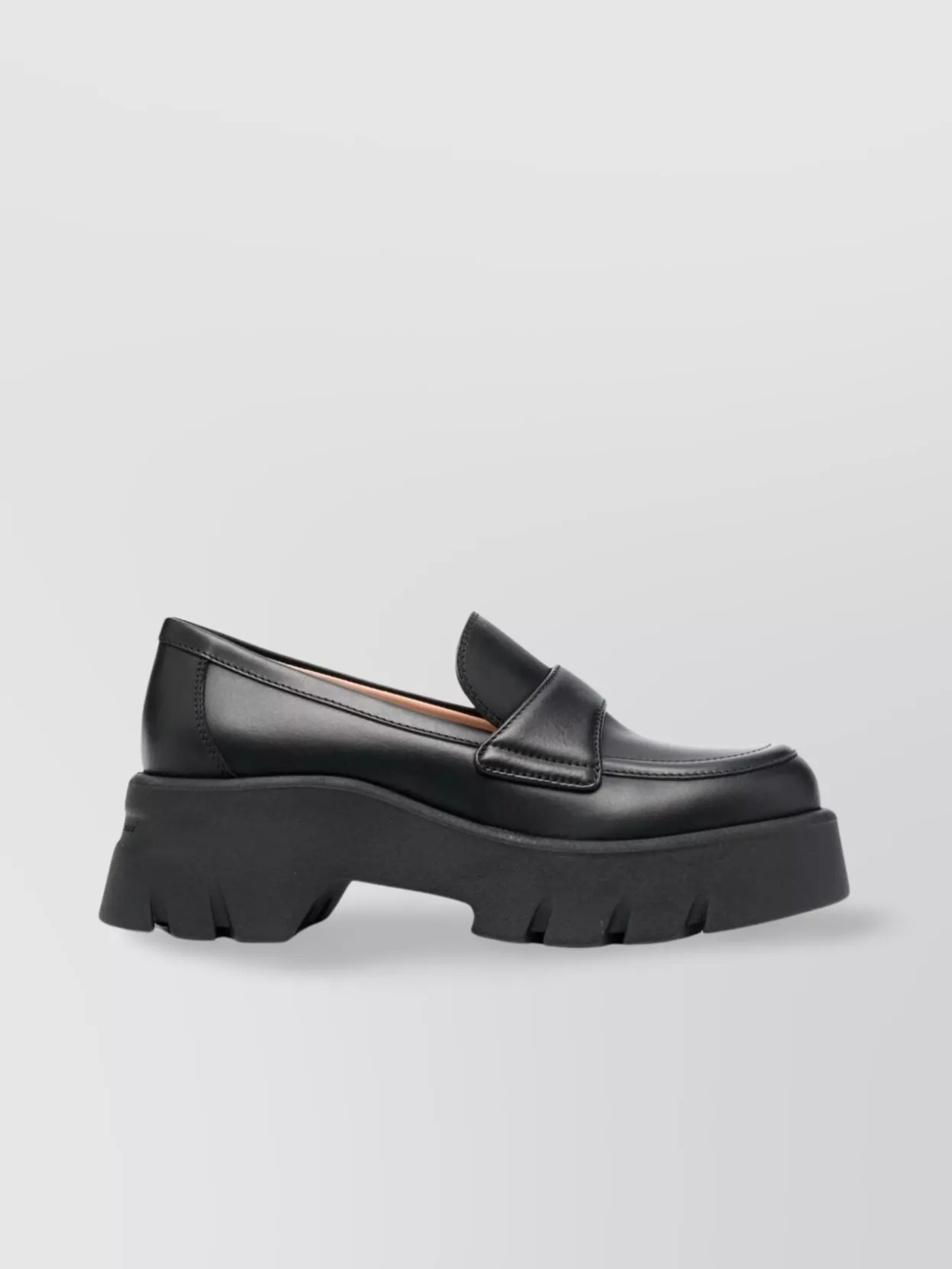 Shop Gianvito Rossi Platform Sole Penny Strap Loafers In Black