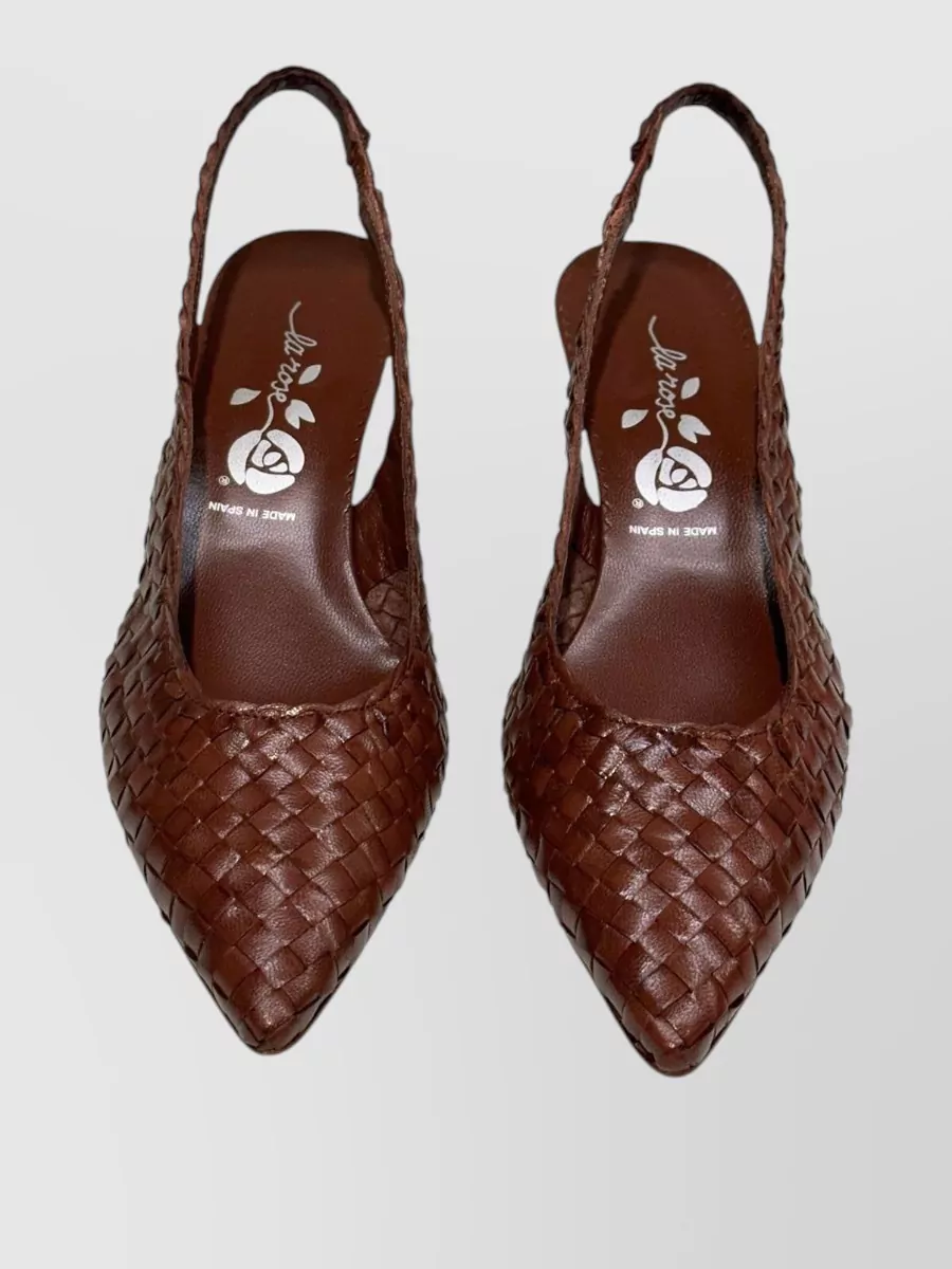 La Rose Leather Pointed Slingback Pumps