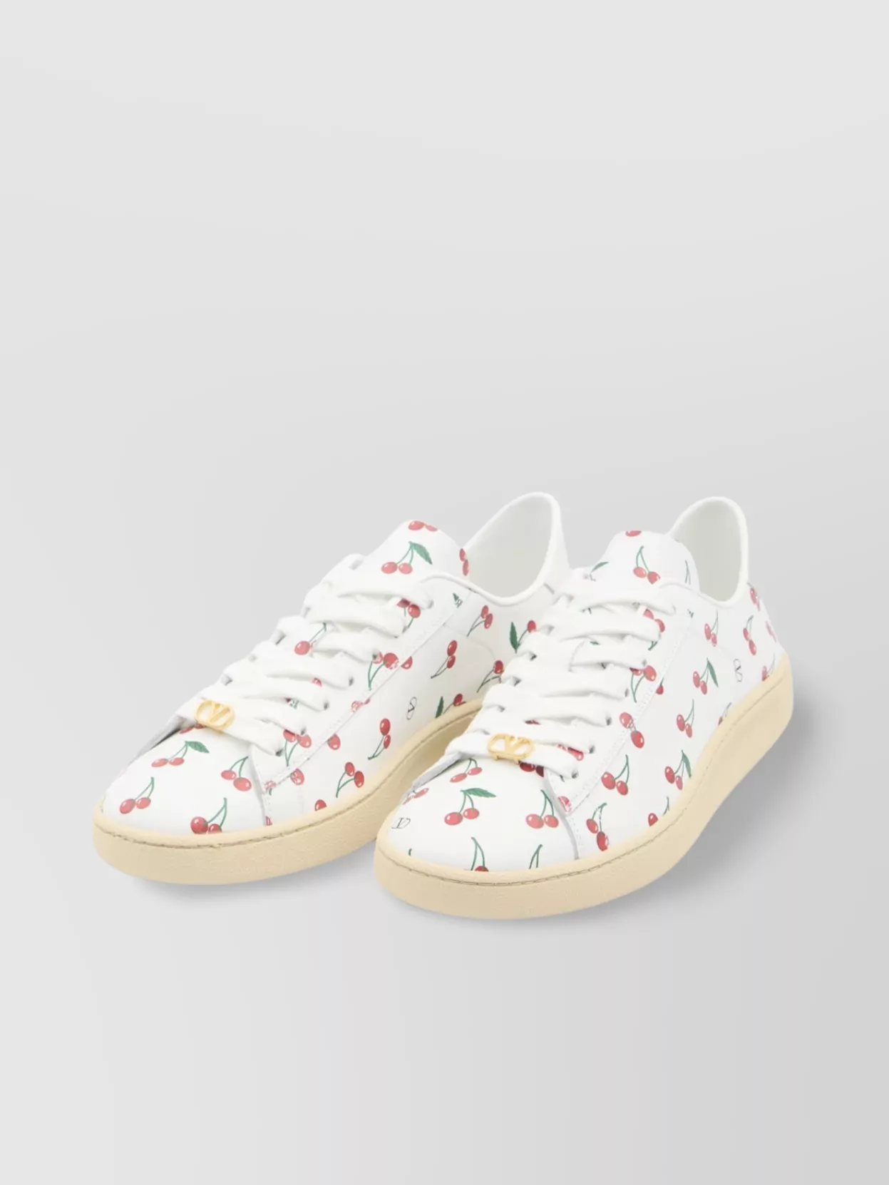 Valentino Garavani Royco Cherryfic Calfskin Rubber Sole Sneakers