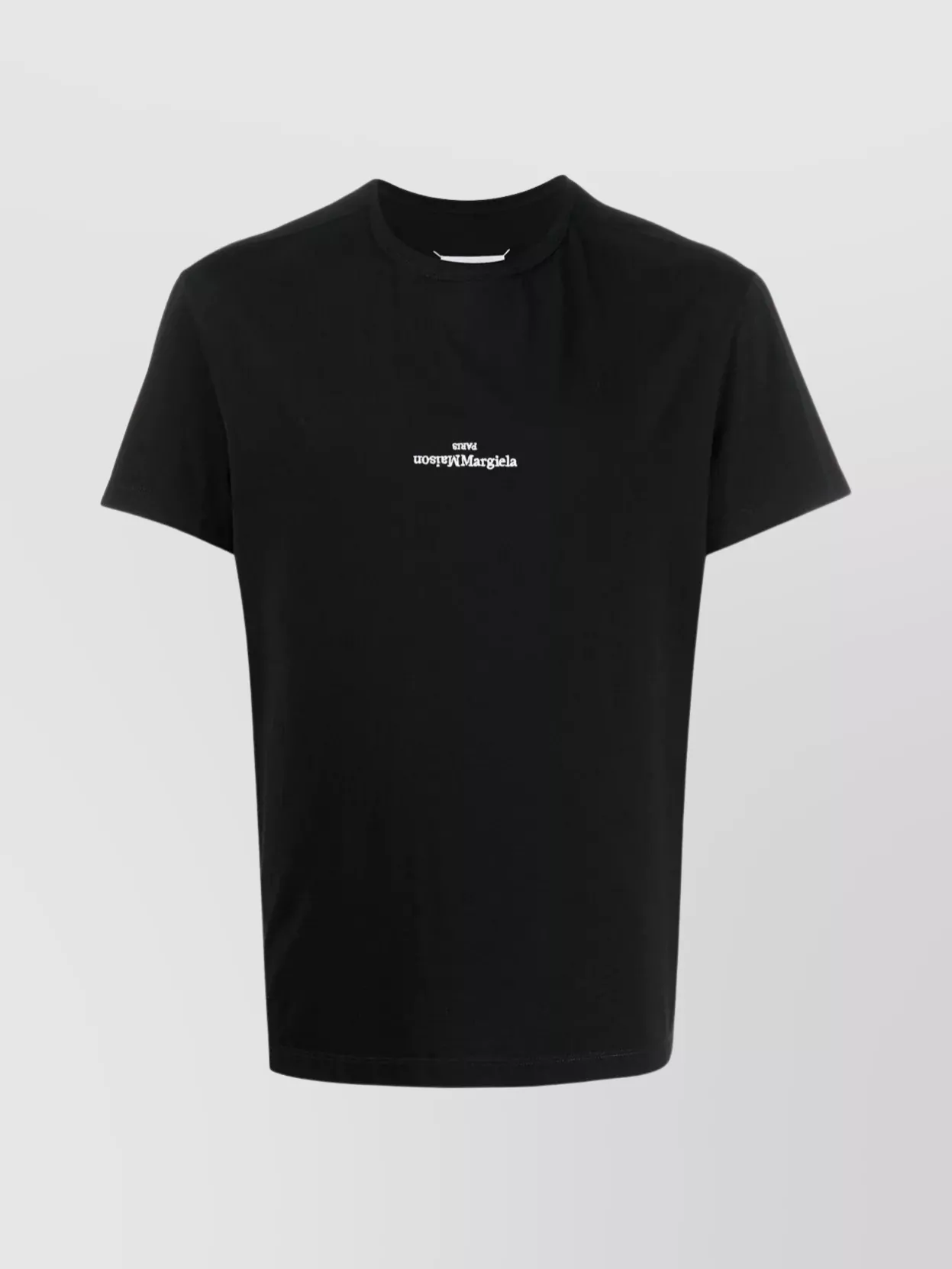 Shop Maison Margiela Romanian-made Distorted Logo Crew-neck T-shirt In Black