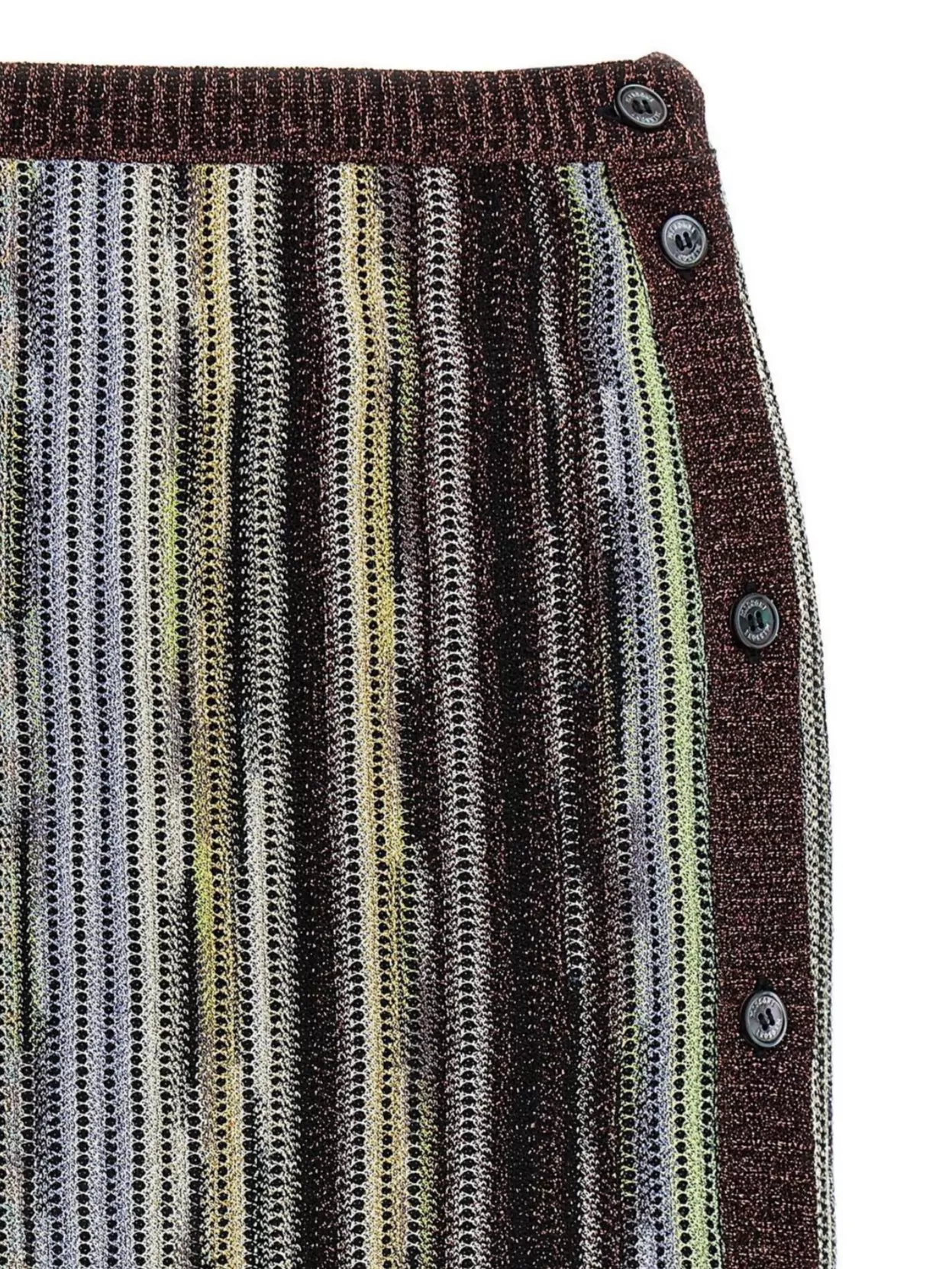 Shop Missoni Striped Skirt With Button And Elastic Waistband