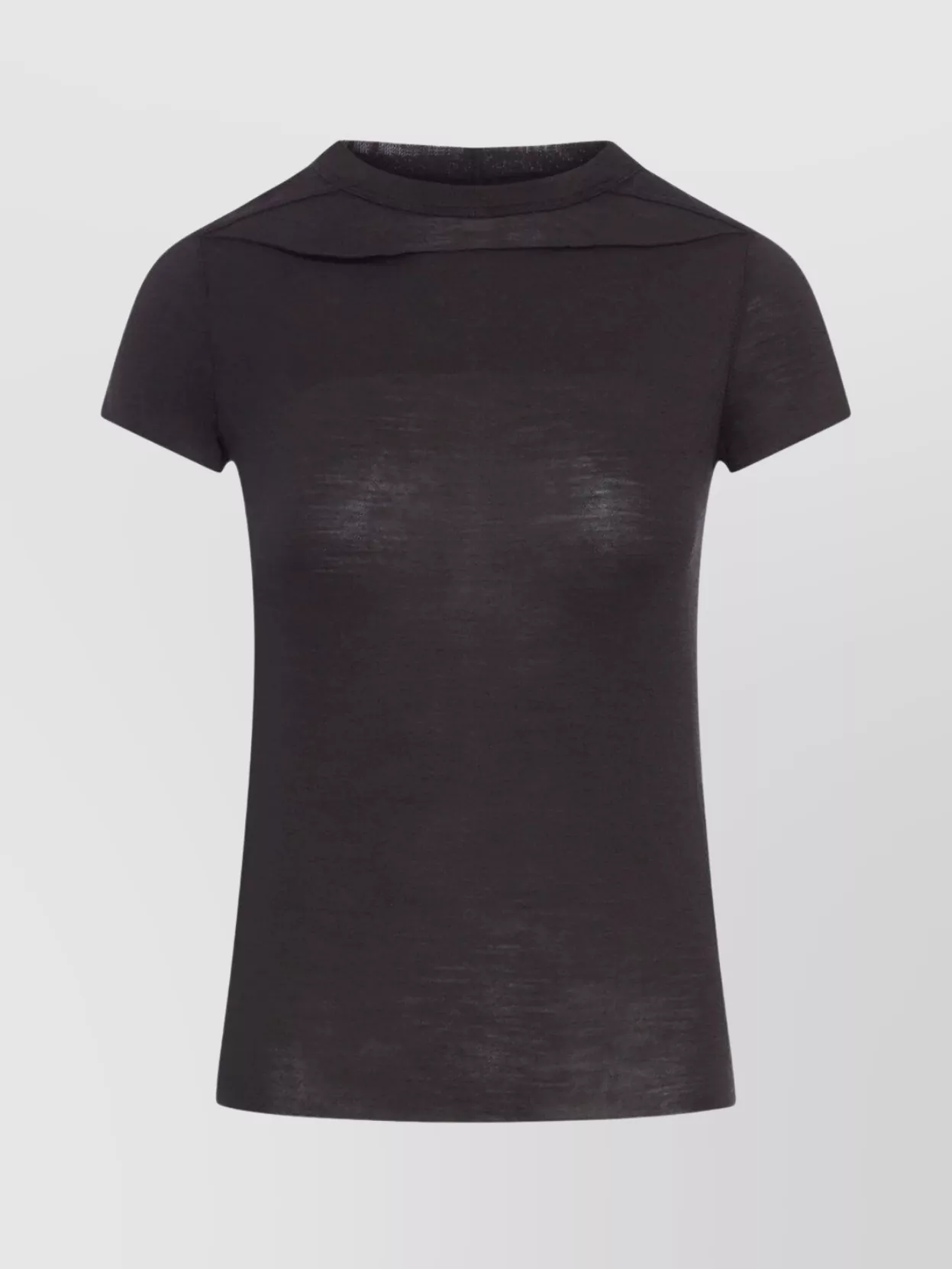 Rick Owens Sheer Fabric Cropped Level T-shirt In Blue