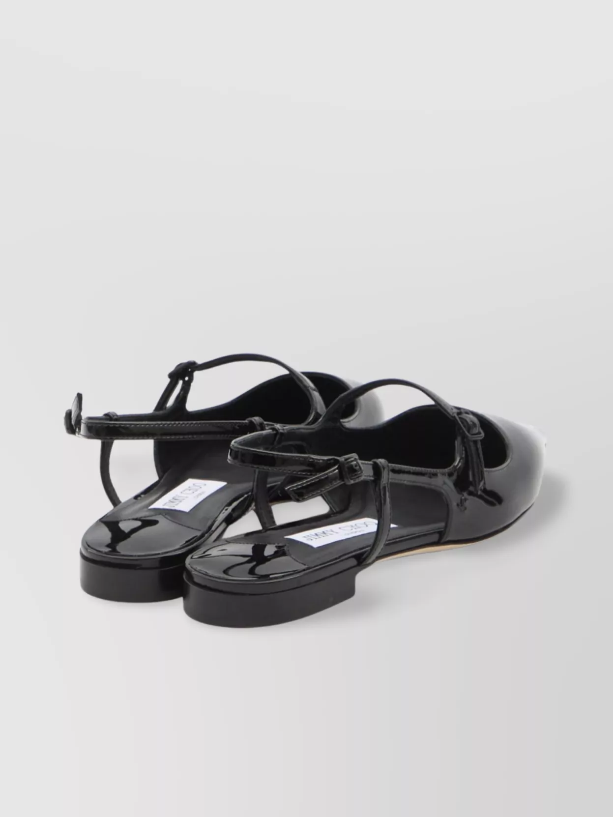 Jimmy Choo 'didi Flat' Black Ballerinas With Shiny Finish In Black