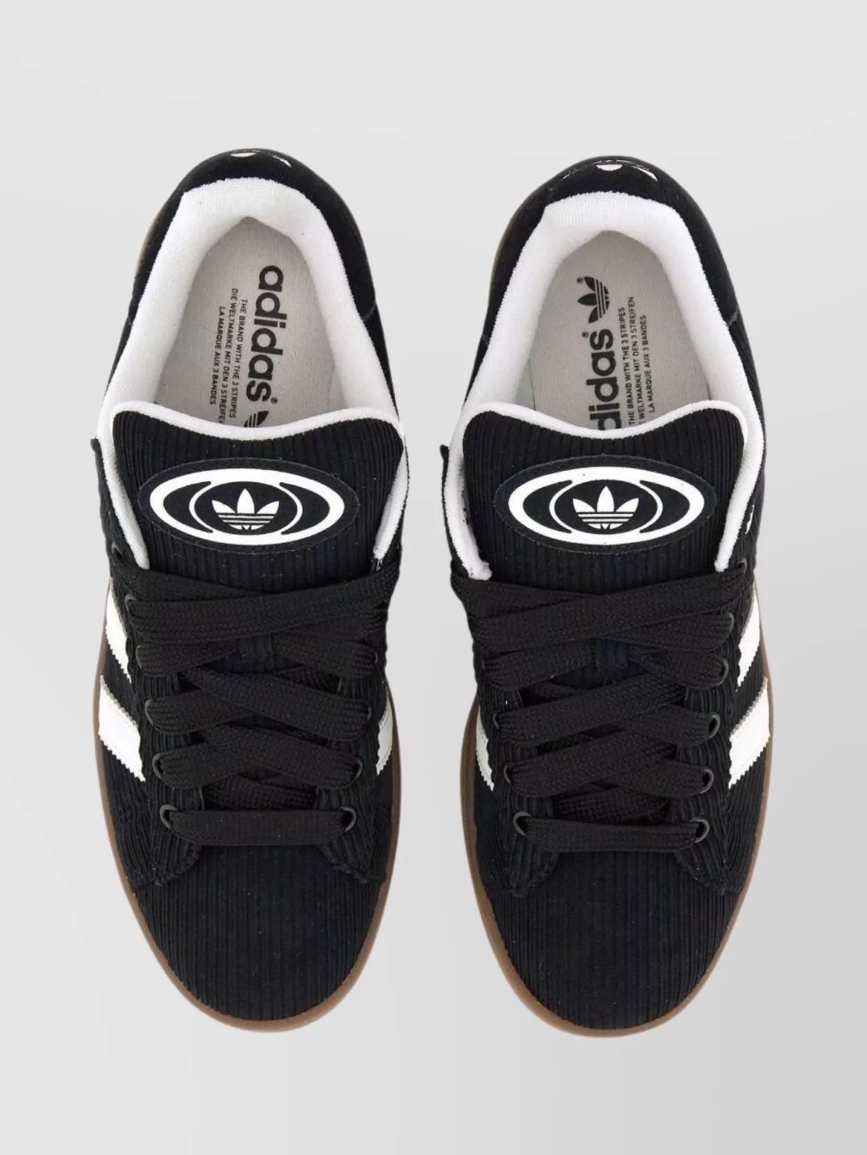 Adidas Originals 00s Campus Low-top Sneakers With Contrast Stripes In Black
