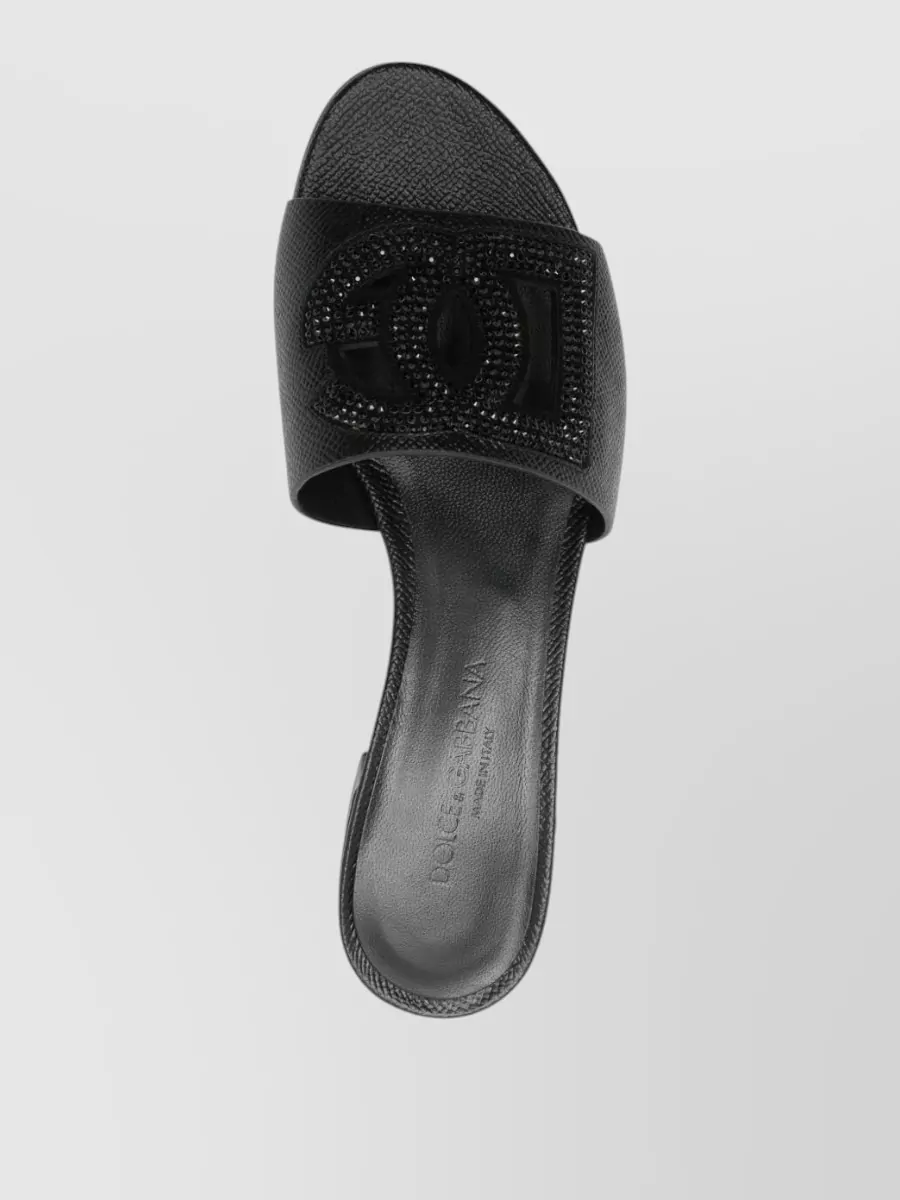 Dolce&Gabbana Sandals Block Heel Embellished Strap Open Toe