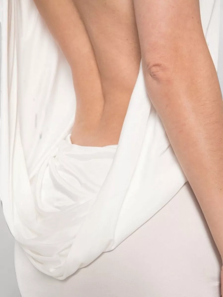 Gucci Draped One-Shoulder Long-Sleeve Side-Slit Maxi Dress