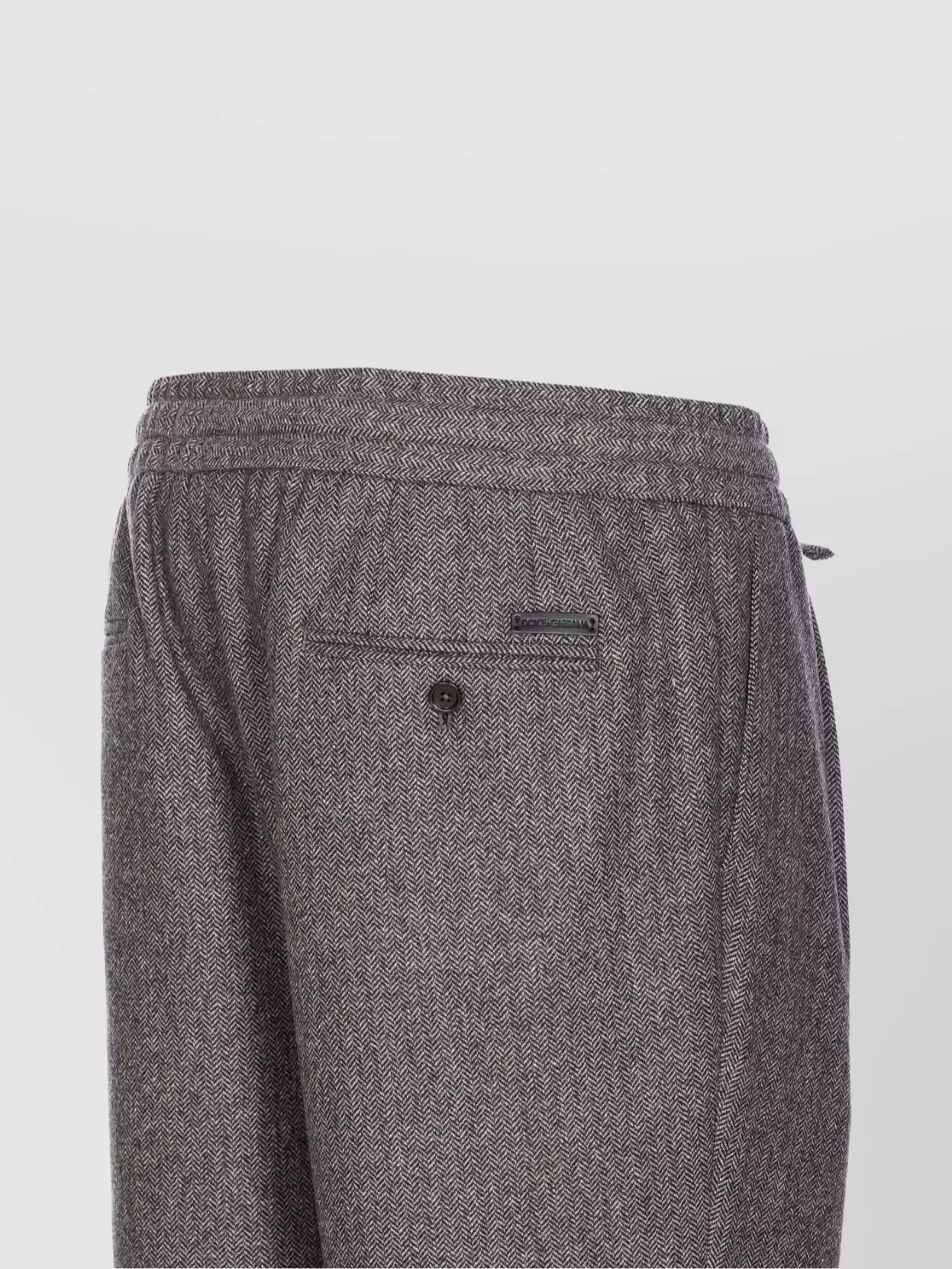 Dolce & Gabbana Trousers Tailored Herringbone Pattern In Gray