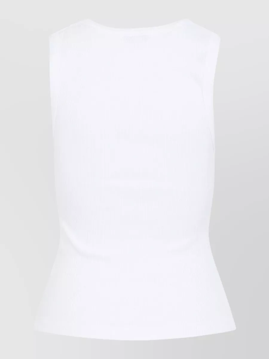 Agolde Poppy Ribbed Tank Top Round Neck In White