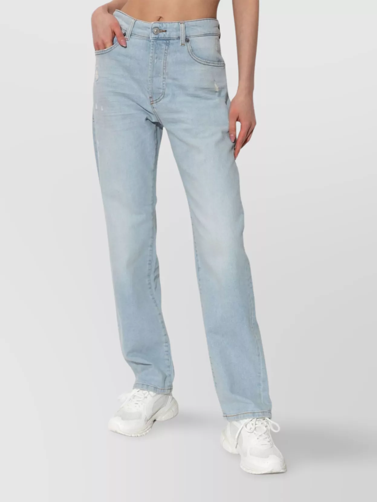 Diesel Casual Five-pocket Trousers Featuring Belt Loops In Blue