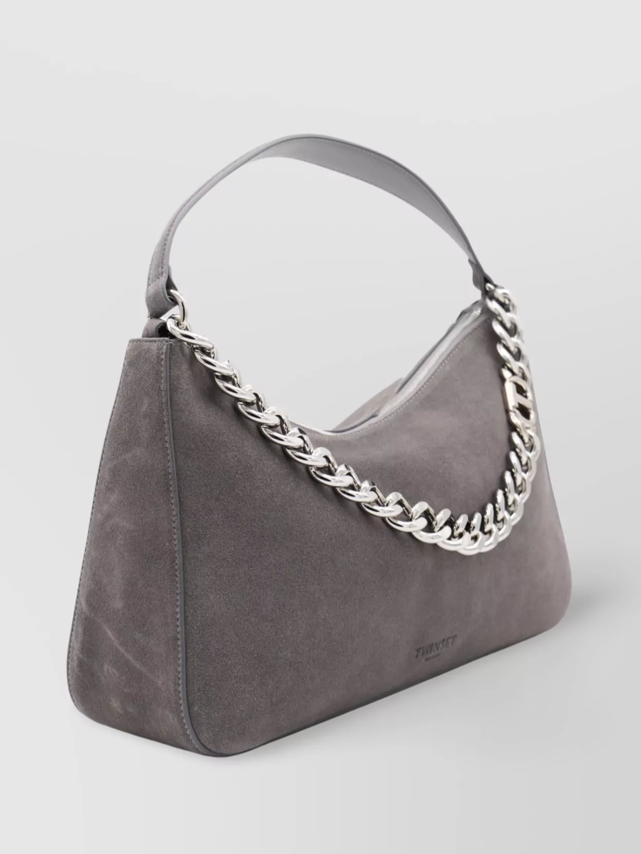 Twin-Set Suede Chain Strap Shoulder Bag