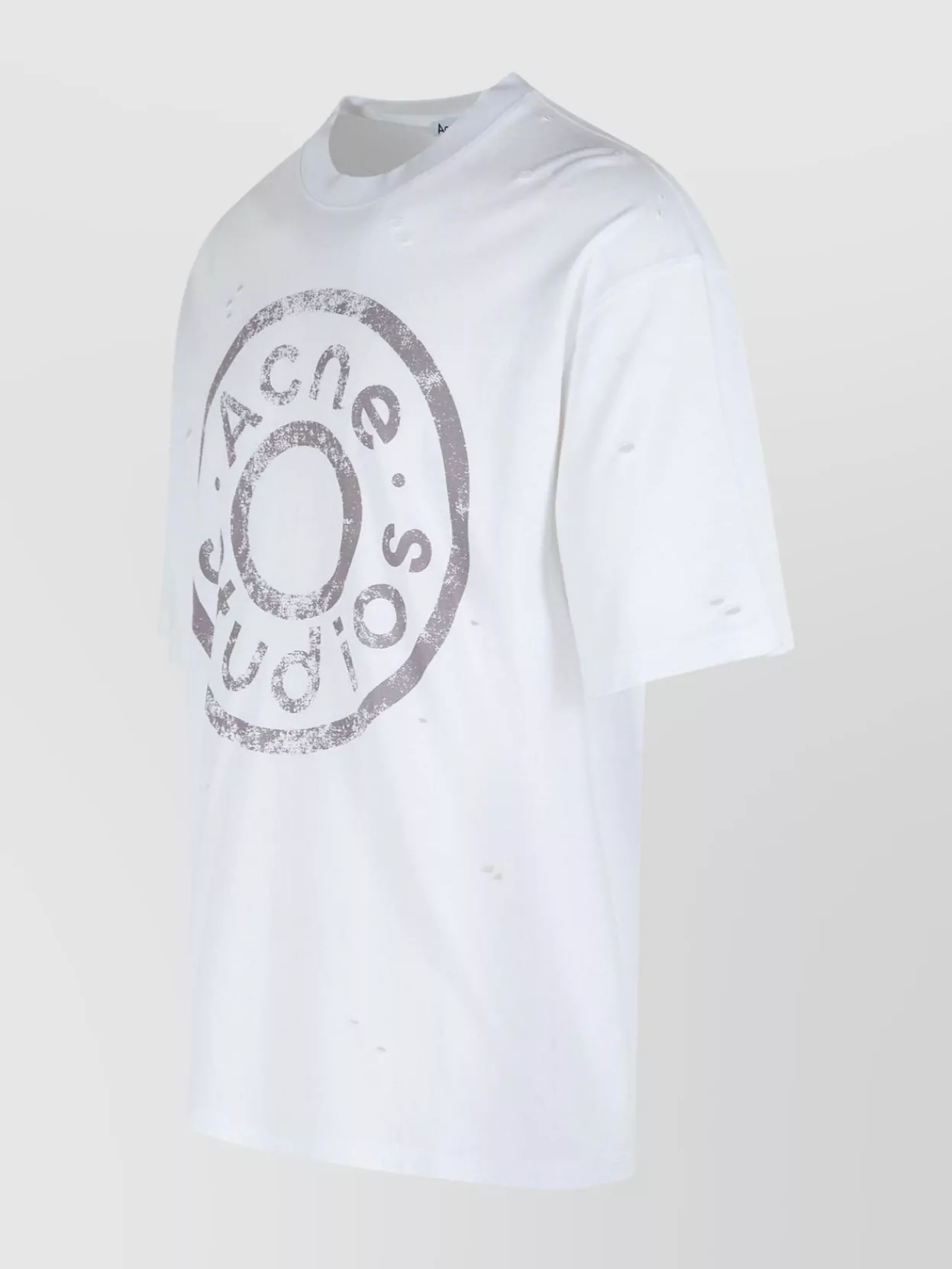 Acne Studios Distressed Graphic Print Crew Neck T-Shirt