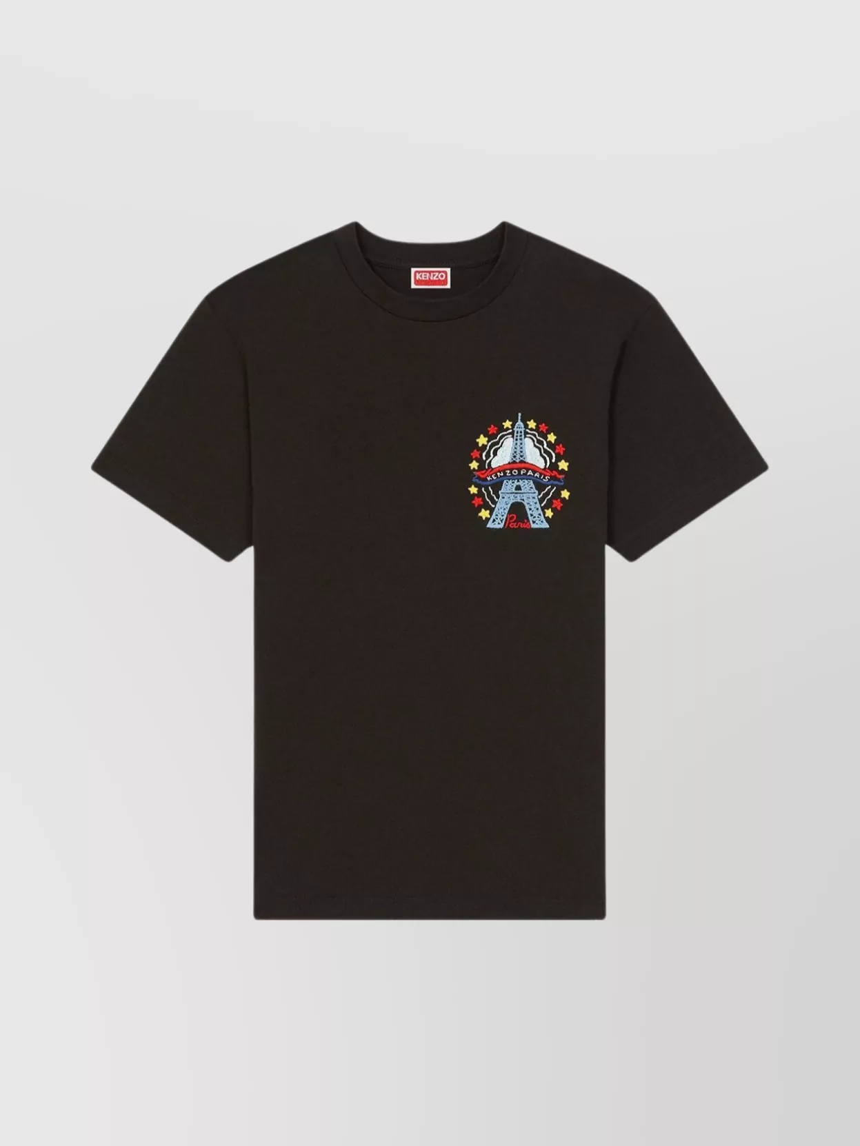 Shop Kenzo Embroidered Crew Neck T-shirt In Black