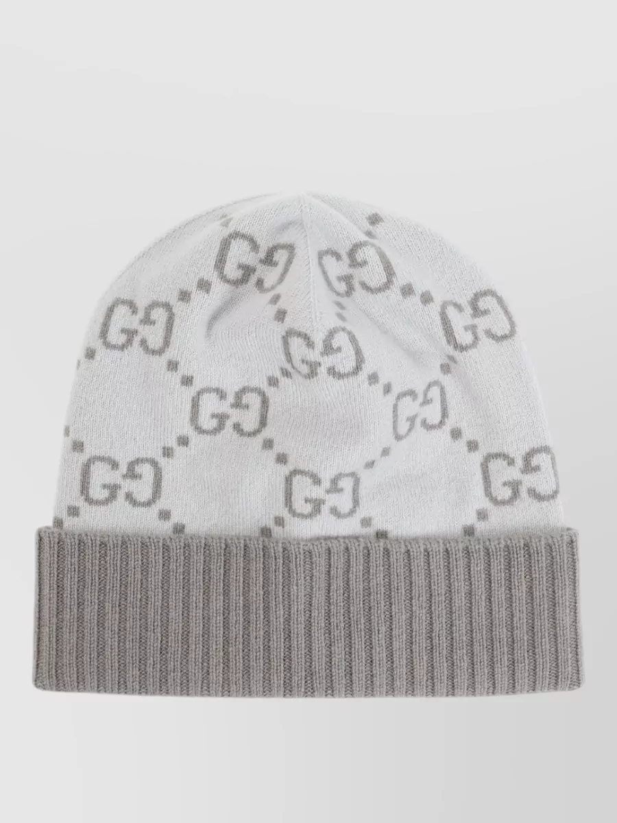 Gucci Soft Knit Beanie With Ribbed Cuff Design