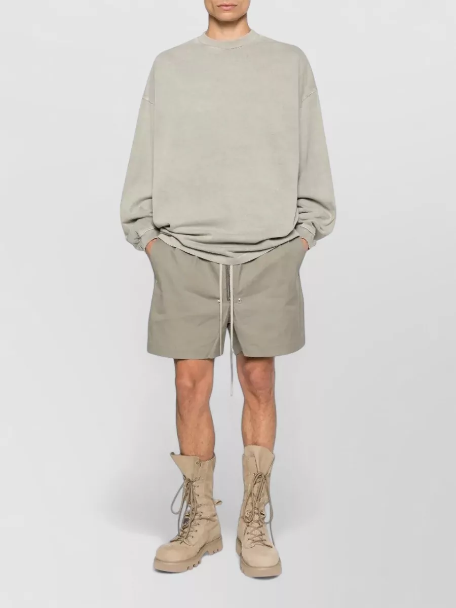 Rick Owens Cotton Poplin Drawstring Swim Shorts
