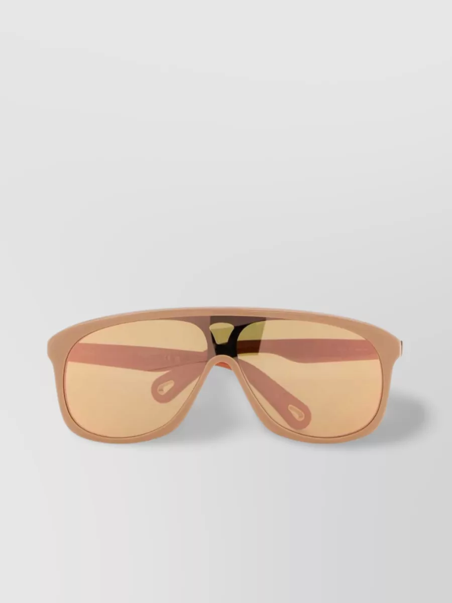 Shop Chloé Jasper Wide-arm Tinted Sunglasses In Cream
