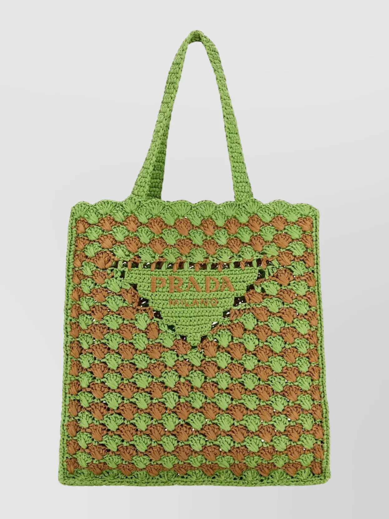 Prada Two-tone Raffia Shopping Bag In Multi