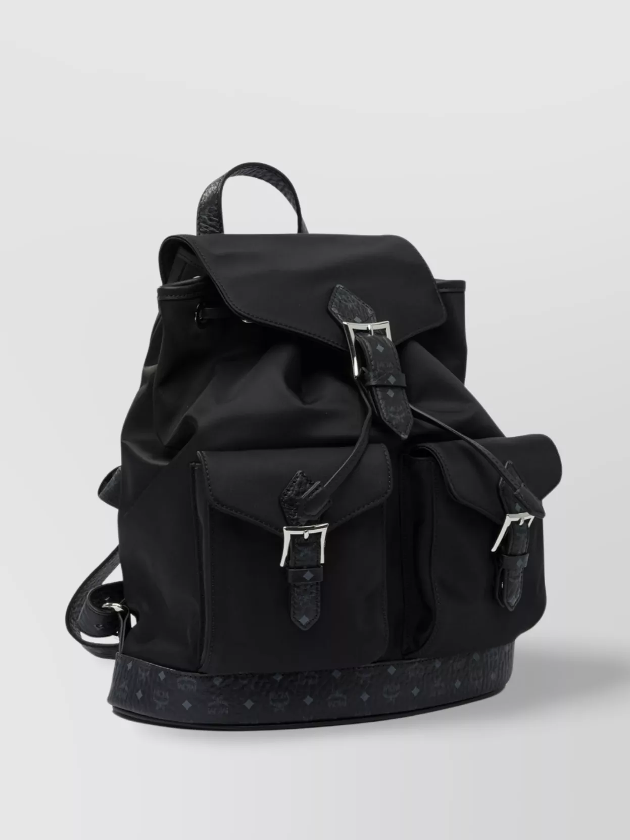 Mcm Straps Adjustable Buckle Front Pockets Top Handle